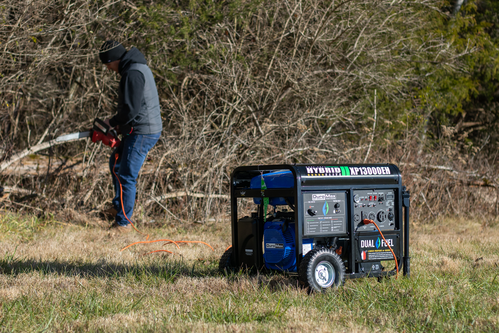 13,000W Dual Fuel Portable Generator - Gas & Propane Powered - Backup Power for Home, Camping & Outdoor Events