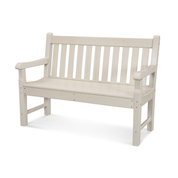 POLYWOOD Rockford 48-Inch Outdoor Bench - All-Weather Resin Wicker Patio Furniture for Garden, Deck, Poolside & Backyard (Use for Seating, Decor, and Relaxation in Outdoor Spaces)