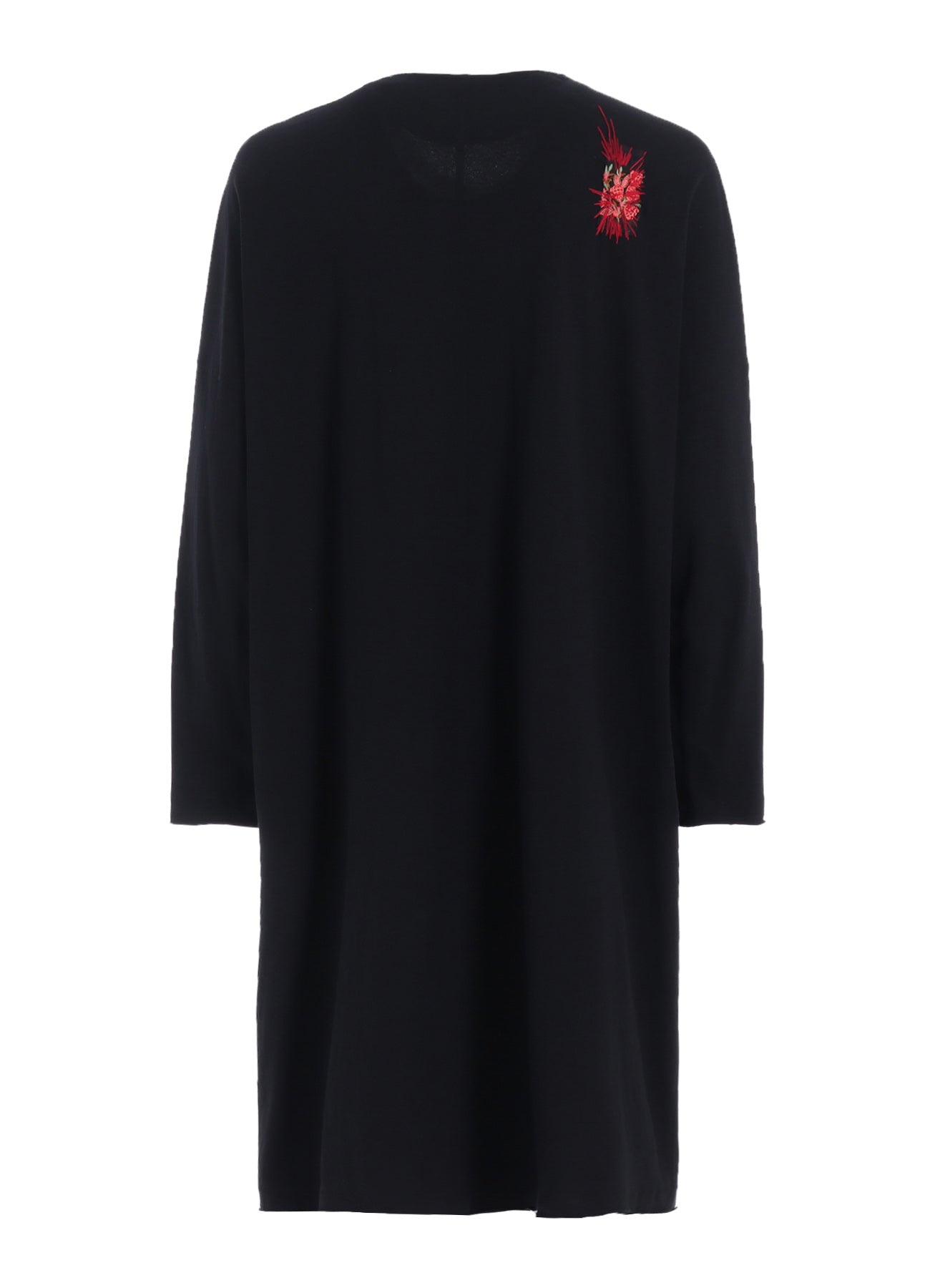 Classic Jersey Tyrolean Embroidery Collarless Long Cardigan for Women - Cozy Winter Sweater, Perfect for Casual Outfits & Layering