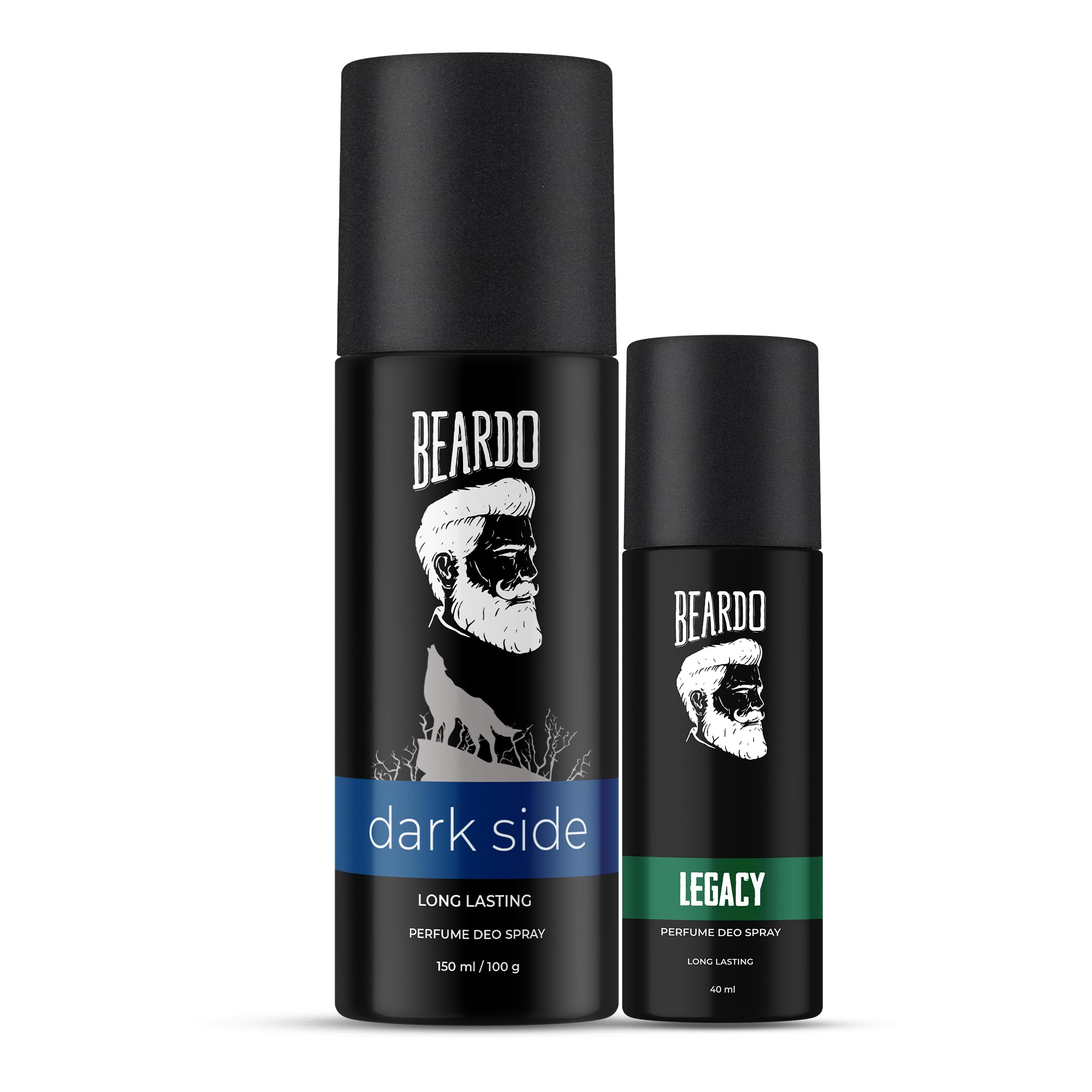 Beardo Darkside 150ml & Legacy Perfume Deo 40ml Men's Cologne Gift Set - Spicy Aromatic Long Lasting Fragrance Deodorant Body Spray - Perfect for Gifting Brother, Friends & Daily Use at Work, Gym or Special Occasions