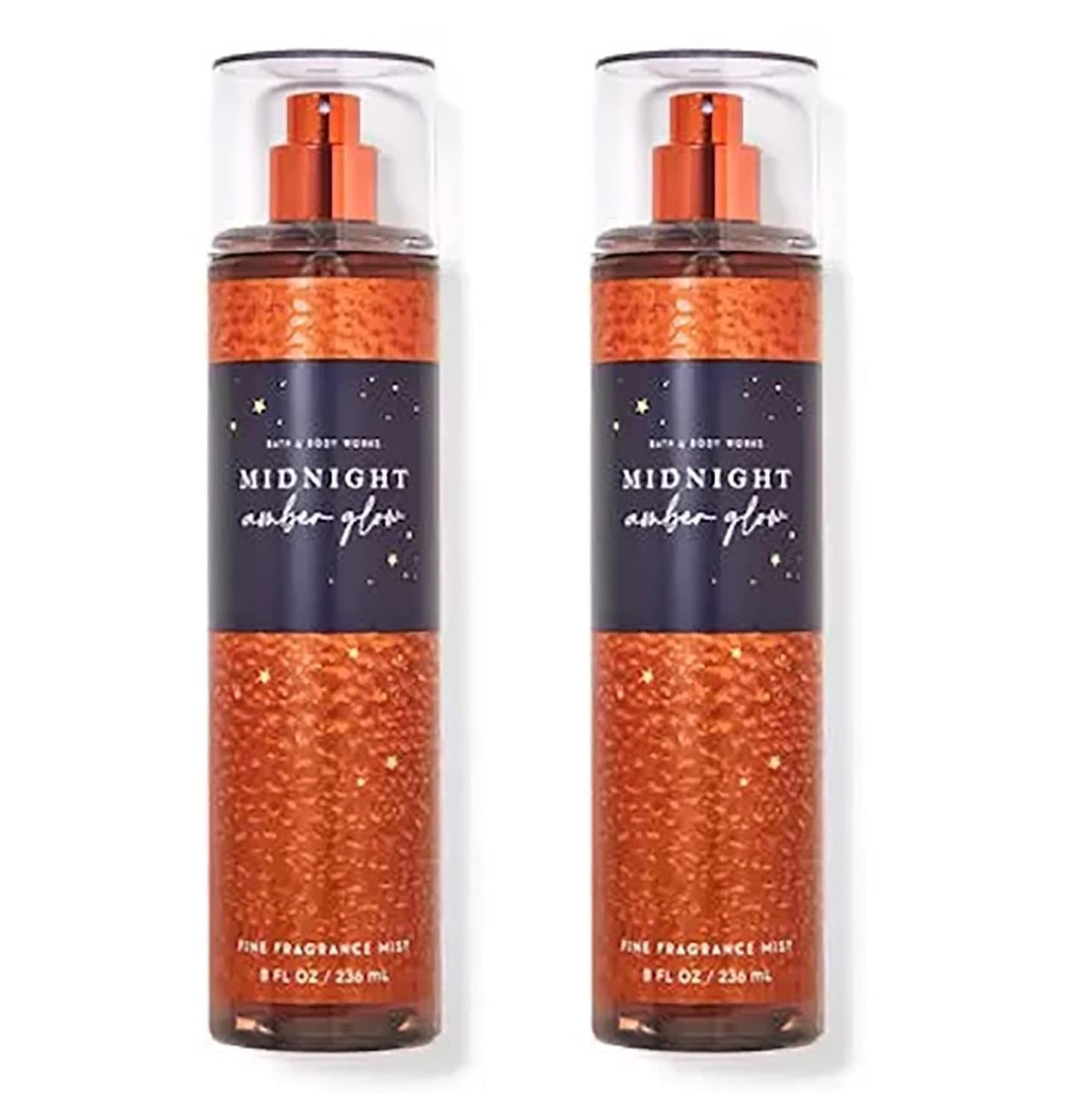 Bath & Body Works Midnight Amber Glow Fine Fragrance Body Mist Gift Set - 8 oz (Pack of 2) | Long-Lasting Women's Perfume Spray for Daily Use, Work, Date Night & Special Occasions