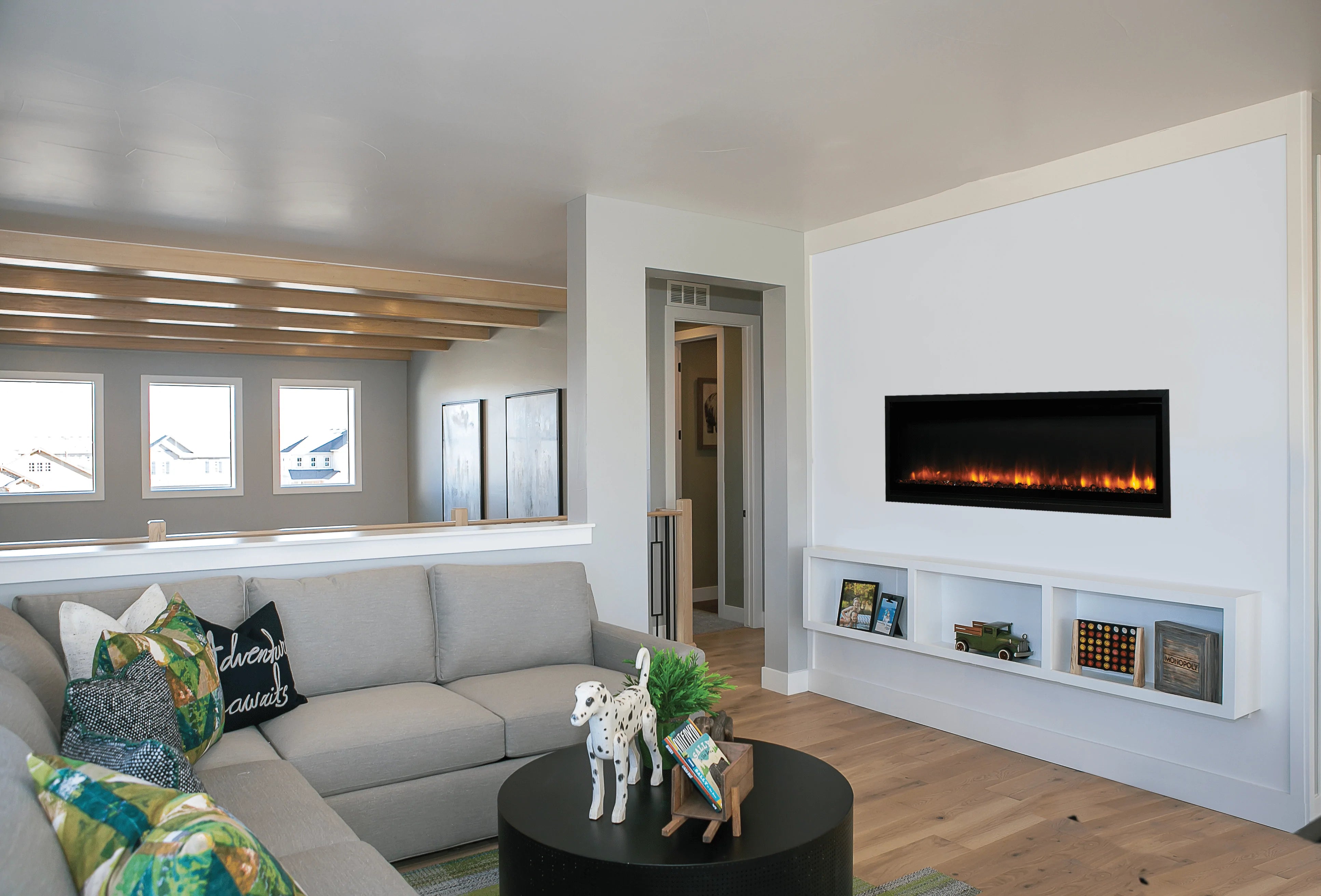 55 Inch Modern Linear Electric Fireplace - ERL2055 - Sleek Design with Realistic Flames, Perfect for Living Room, Bedroom, or Office Heating & Ambiance