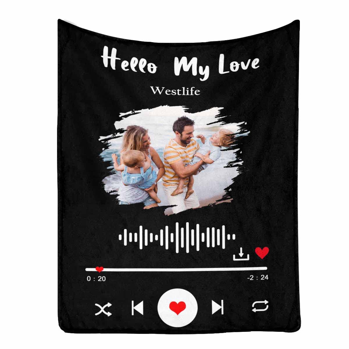 MyPupSocks Custom Best Friend Blanket for Women - Personalized Spotify Code Throw Blanket for BFFs, Sisters & Friends - 60x80 Soft Fleece Gift for Birthday, Office & Travel - Perfect for Movie Nights, Sleepovers & Cozy Home Decor