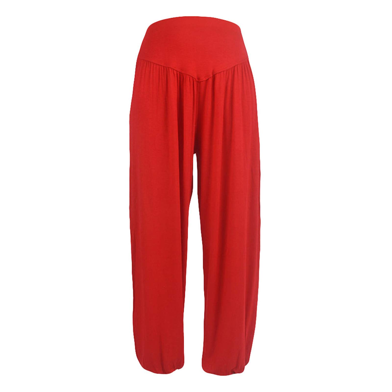 Women's Elastic Yoga Pants - Soft Loose Cotton Harem Pants for Dance, Sports & Casual Wear - Plus Size Comfortable Workout & Lounge Pants for Women