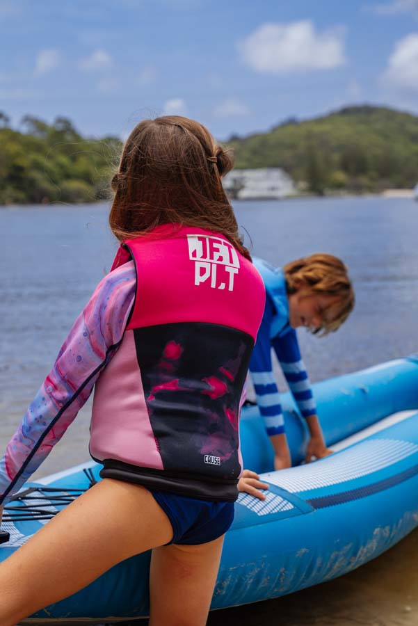 The Cause Girls Neoprene Life Vest for Swimming & Water Sports - Comfortable & Safe Pink Life Jacket for Kids & Toddlers | Perfect for Pool, Beach, Boating & Outdoor Water Activities