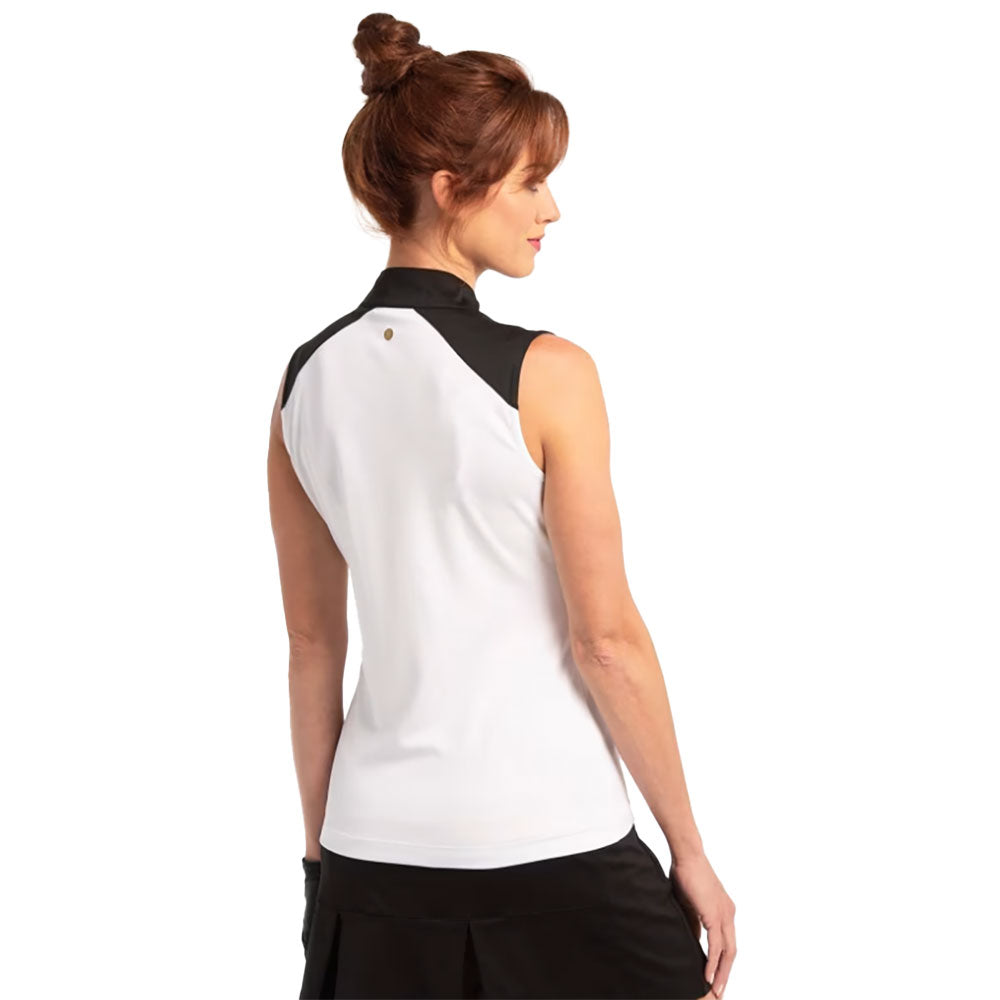 EP New York Women's Sleeveless Tropical Print Golf Polo Shirt - Breathable Moisture-Wicking Performance Top for Golf, Tennis & Summer Outdoor Activities