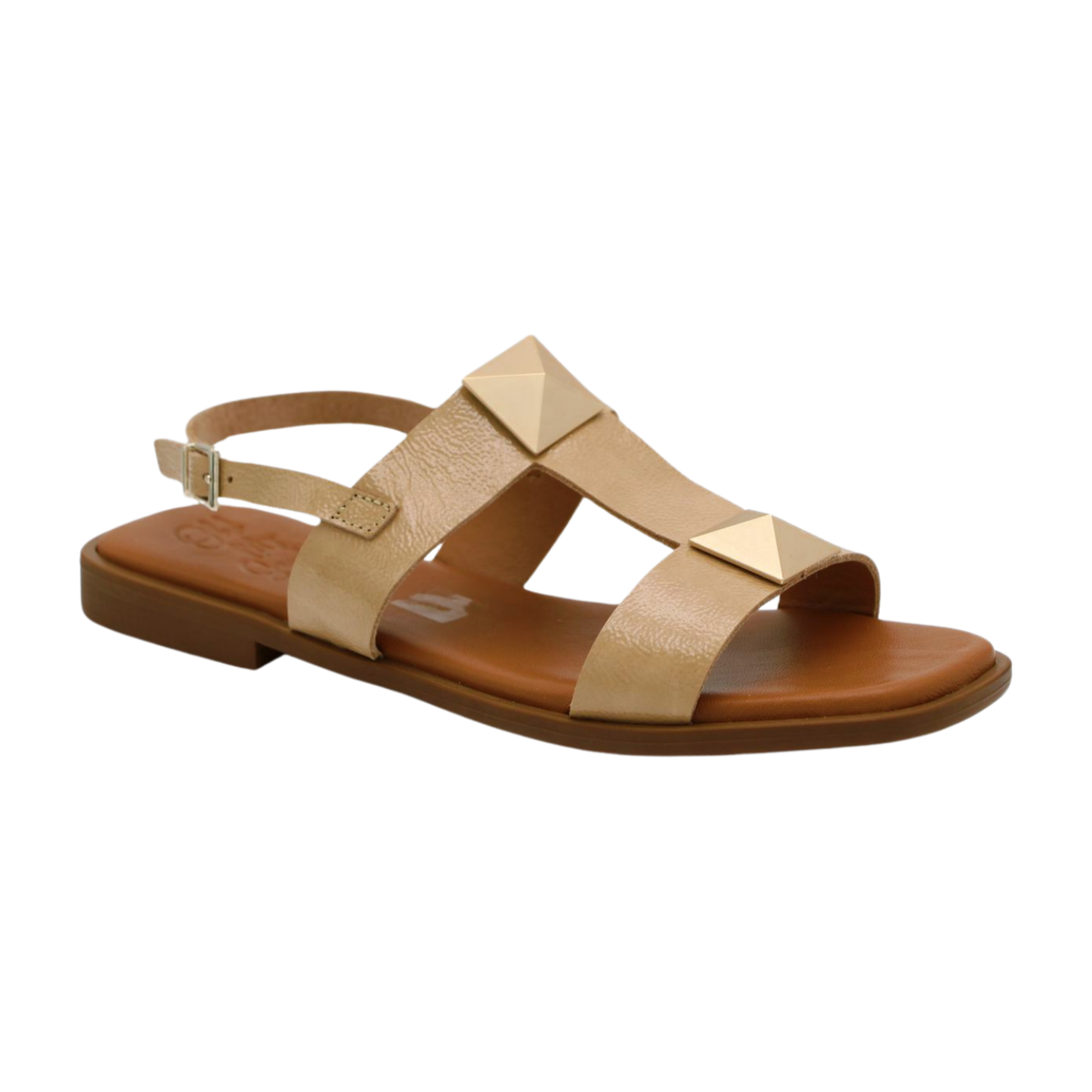 OH MY SANDALS Women's Camel T-Bar Flat Sandals - Comfortable Summer Casual Shoes for Beach, Vacation & Everyday Wear