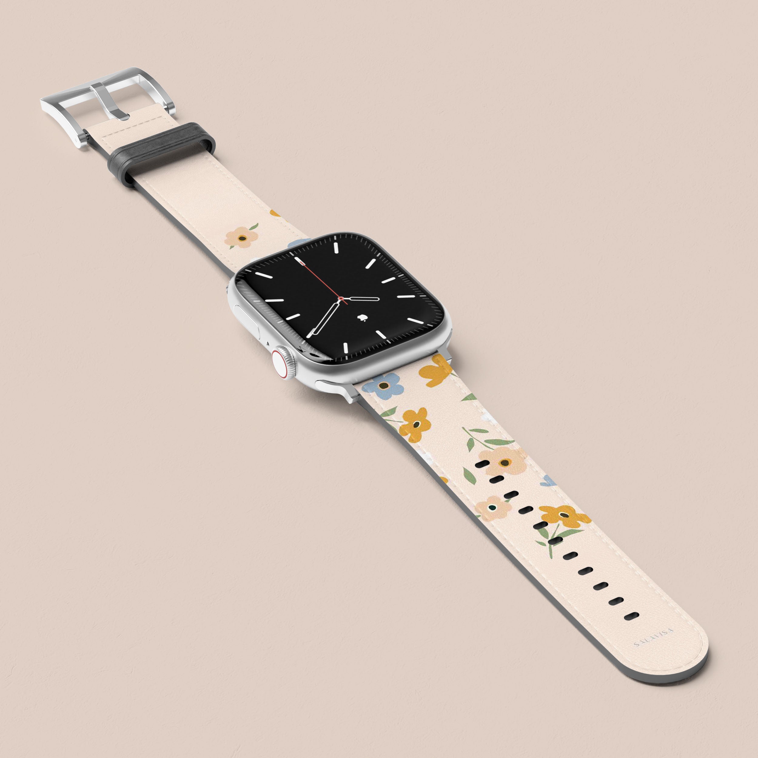 Pink Floral Apple Watch Band - Soft Silicone Strap for Women, Compatible with All Apple Watch Models - Perfect for Workouts, Daily Wear & Fashion Accessories
