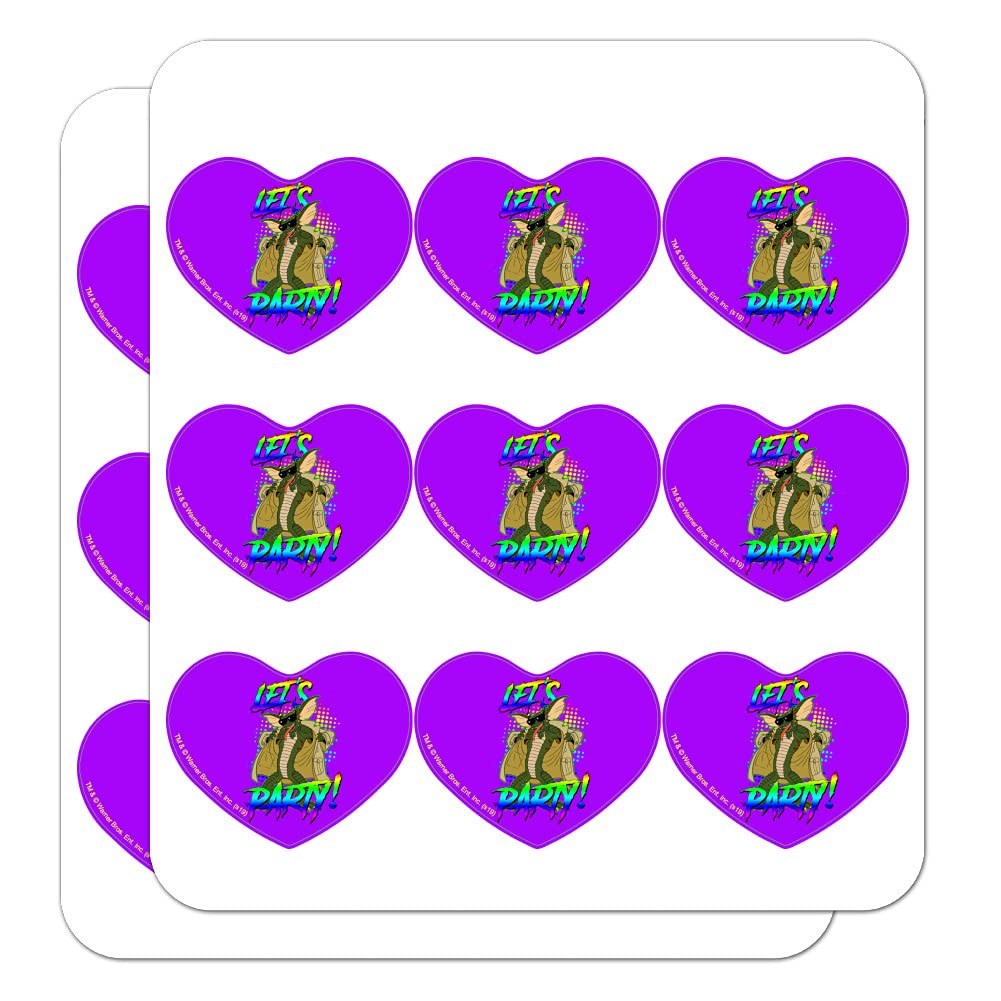 Gremlins Let's Party! Heart-Shaped Planner Stickers - Scrapbook, Calendar & Craft Decoration for DIY Projects, Bullet Journals, and Party Invitations