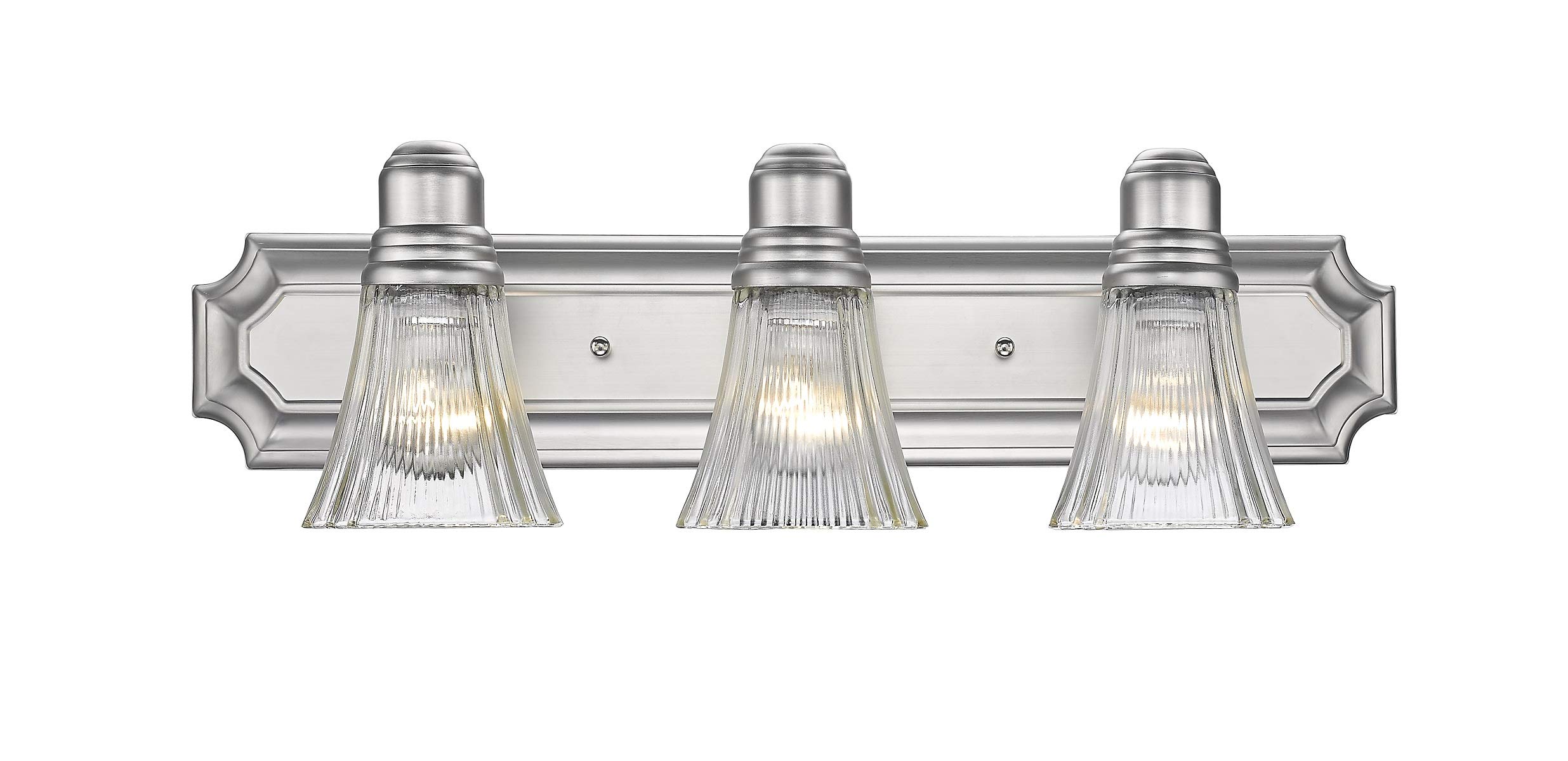 Classic 3-Light Bathroom Vanity Lighting Fixture - Modern Wall Sconce for Bathroom Mirror with Satin Nickel Finish | Perfect for Master Bath, Guest Bath & Powder Room Lighting Upgrade