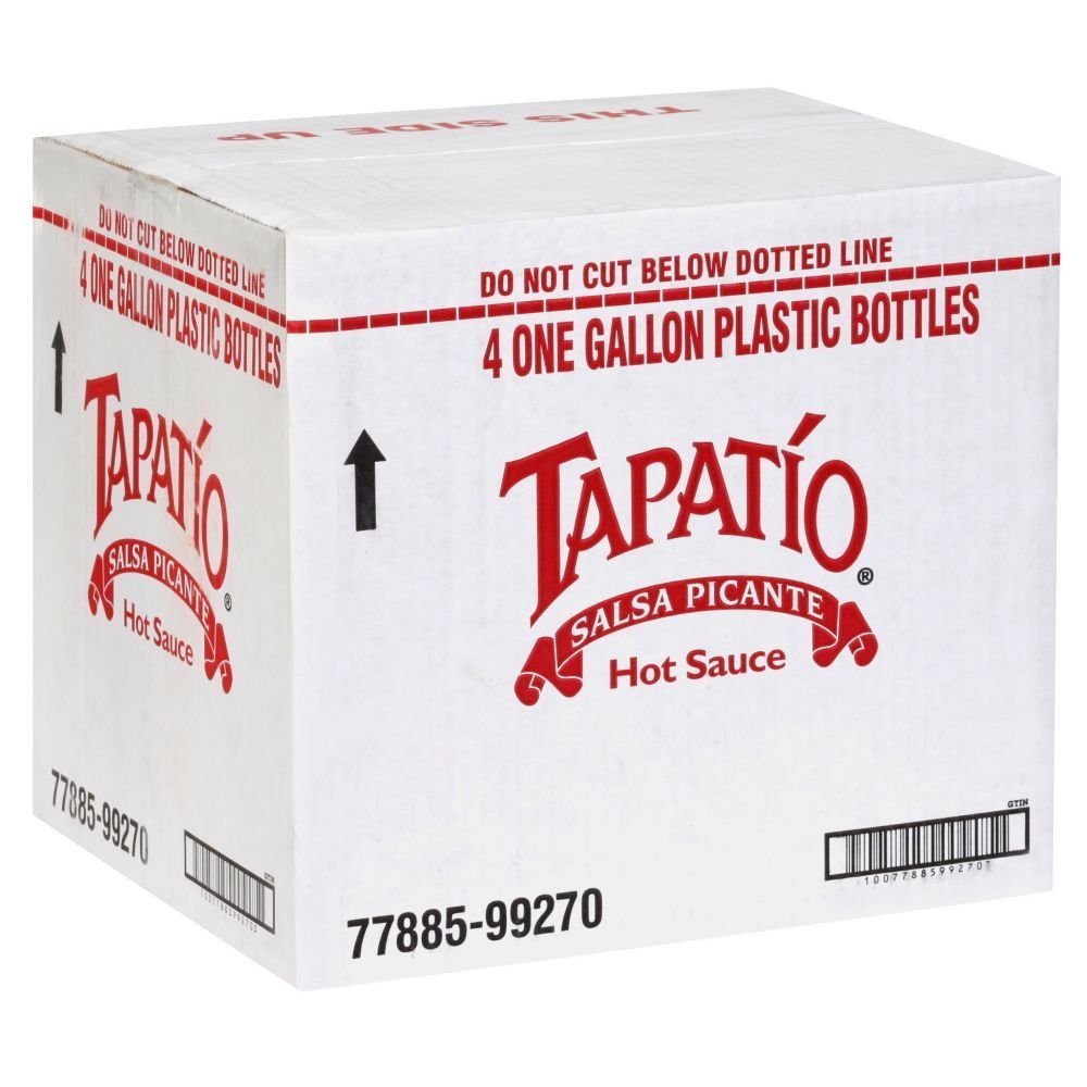 Tapatio Hot Sauce - 1 Gallon Bottle (Pack of 4) | Authentic Mexican Hot Sauce for Tacos, Wings & More | Restaurant Bulk Supply