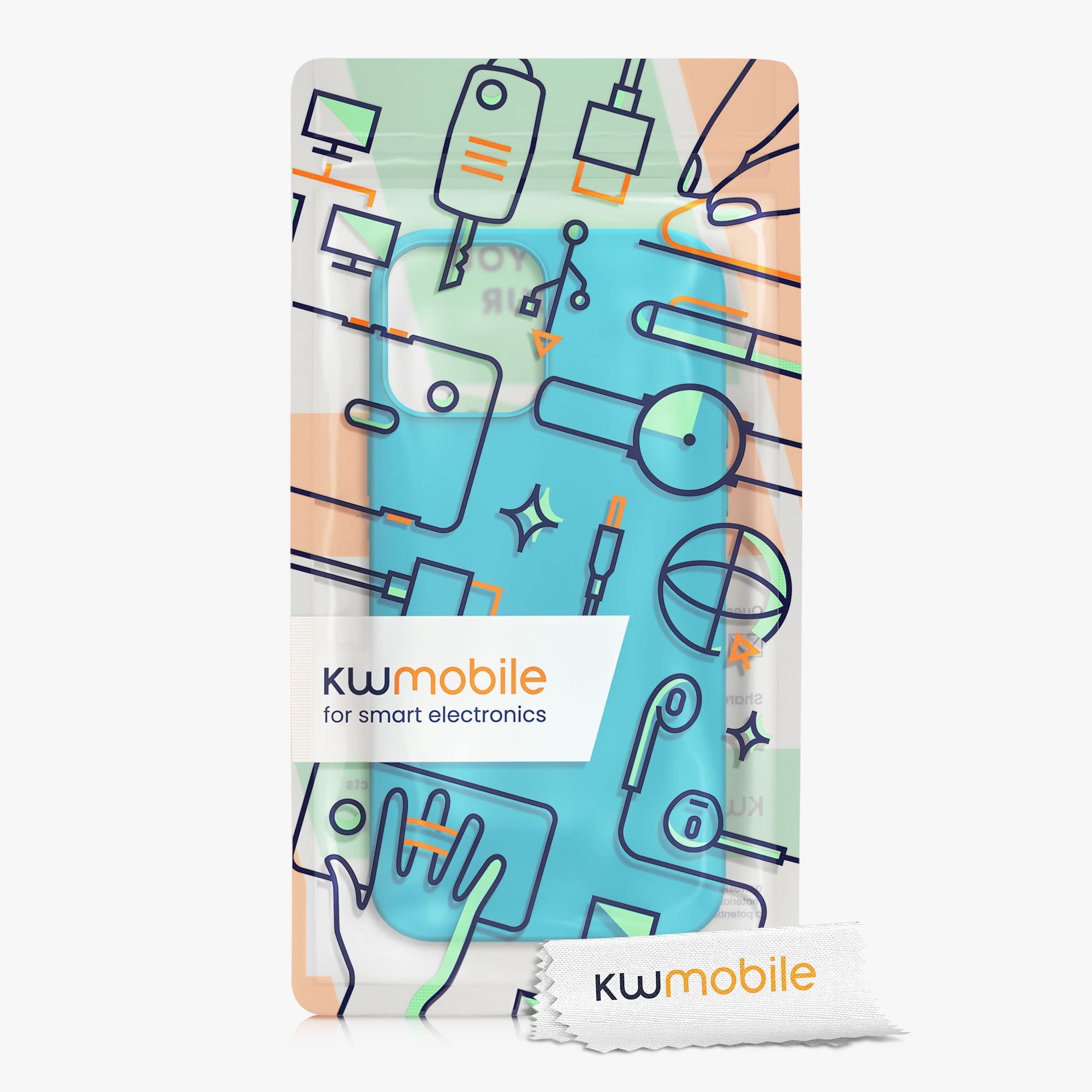 kwmobile Shockproof TPU Silicone Case for Apple iPhone 12 Pro Max - Soft Protective Phone Cover with Anti-Slip Grip - Cool Glacier Design - Perfect for Outdoor Activities & Daily Use