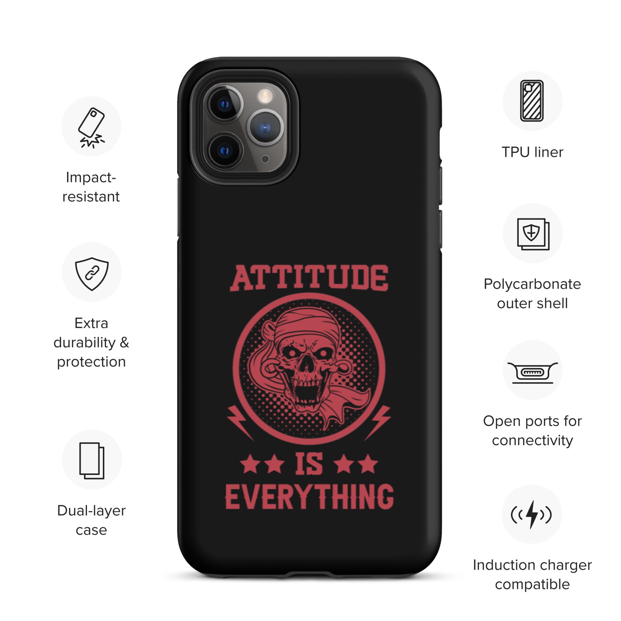 Attitude Is Everything - Durable & Shockproof iPhone Case for Protection - Perfect for Outdoor, Travel & Daily Use