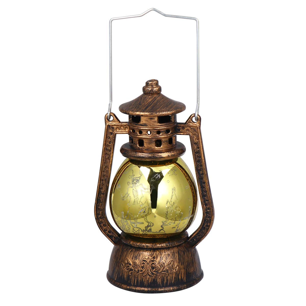 1pc Vintage Handheld Revolving Lantern - Portable Mini Retro Light for Halloween Decor, Camping, Parties & Outdoor Night Lighting