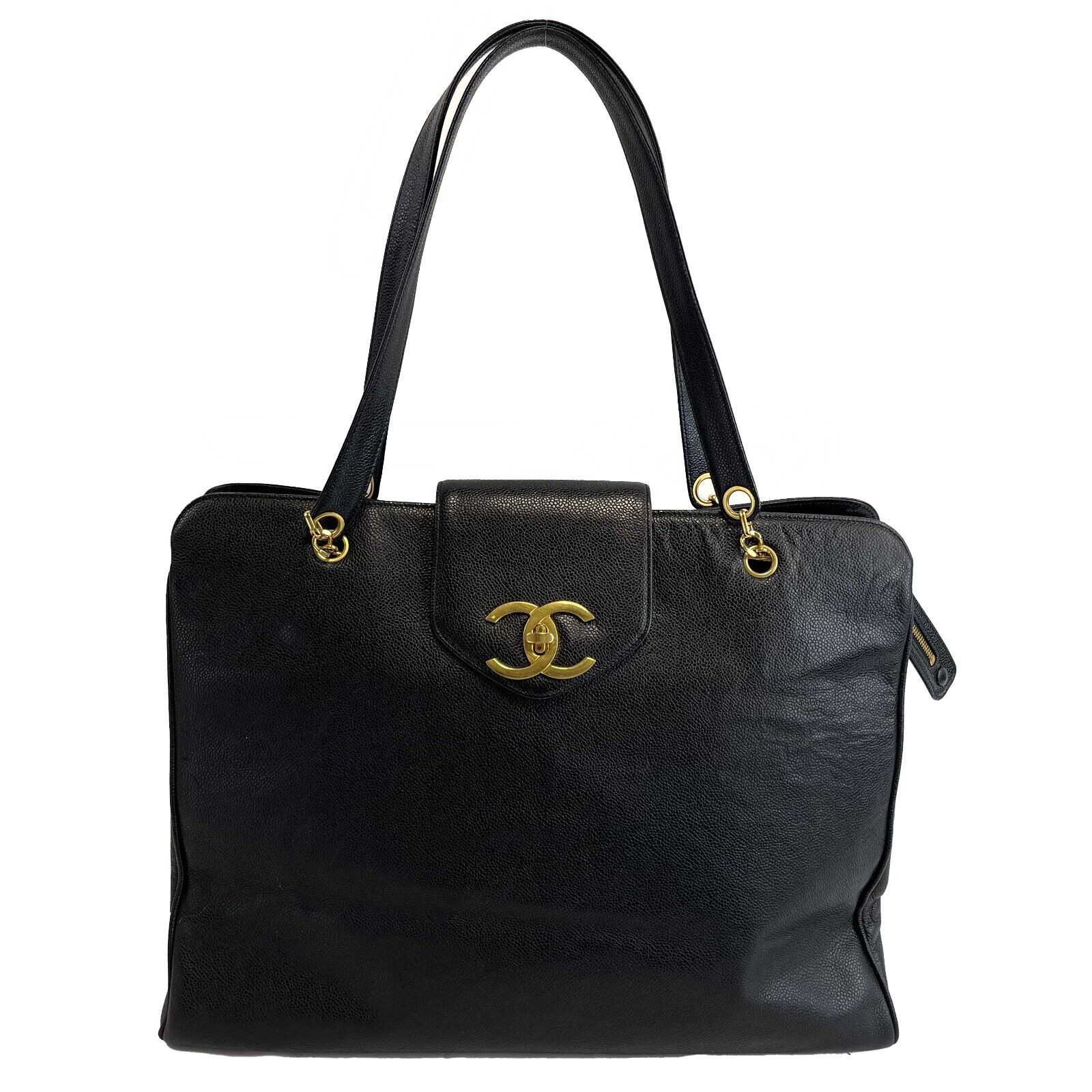 Vintage CHANEL Supermodel Weekender Bag - Large CC Black Tote Shoulder Bag for Women | Luxury Designer Handbag for Travel, Work & Everyday Use