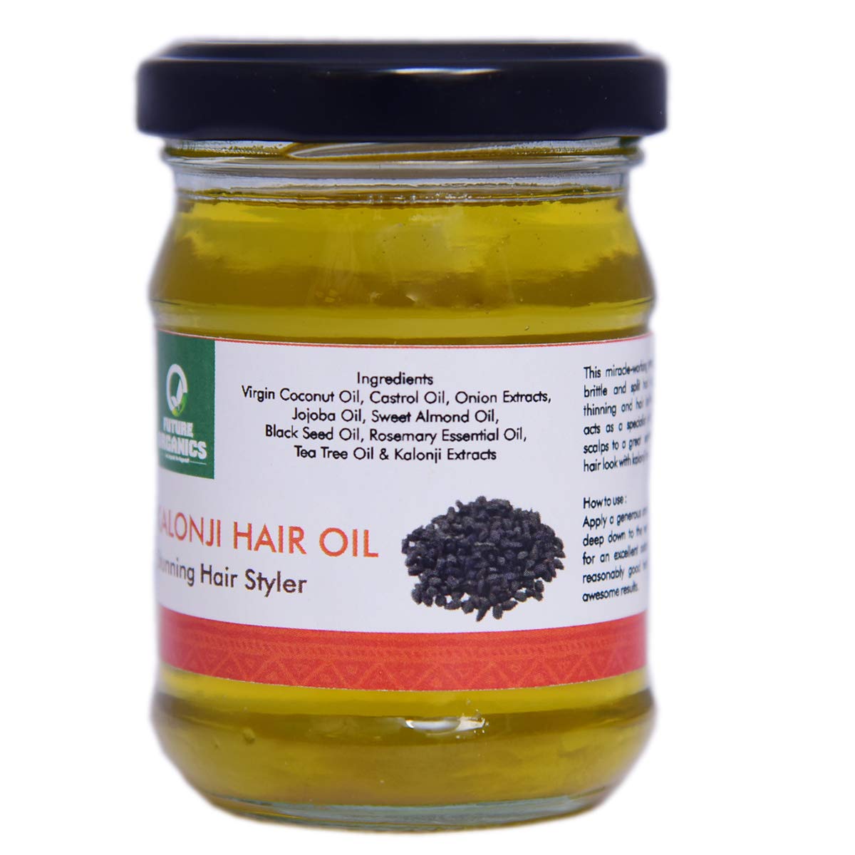 Future Organics Kalonji Black Seed Hair Oil 100ml - Natural Hair Growth Treatment for Thicker, Stronger Hair | Reduces Hair Fall & Promotes Scalp Health | Perfect for Daily Hair Care & Styling Routine