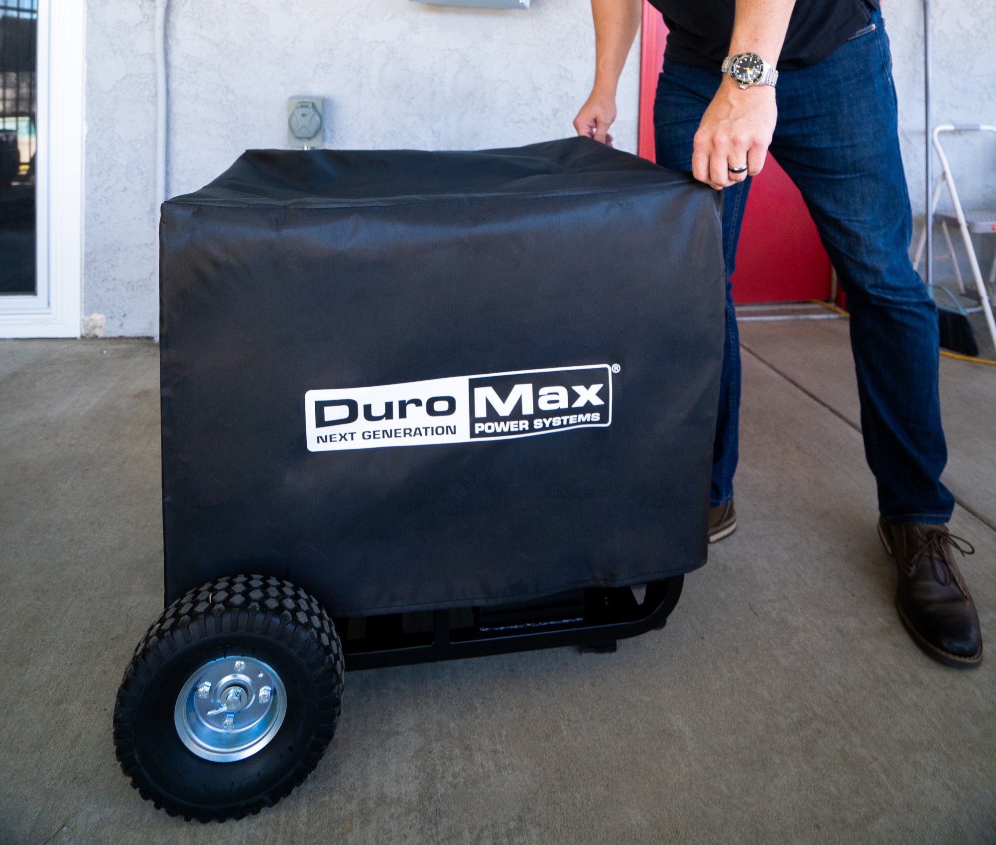 Waterproof & Dustproof Portable Generator Cover - Heavy Duty Weather Resistant Protection for Outdoor Camping, RV Trips & Emergency Power Backup