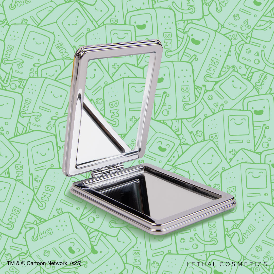 Adventure Time BMO Pocket Mirror - Compact Travel Makeup Mirror for Fans, Perfect for Cosplay, Gifts & On-the-Go Touch Ups