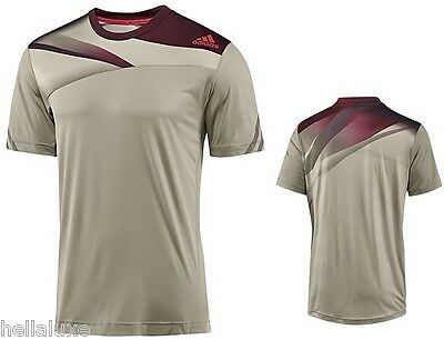 Adidas Adizero Men's Performance T-Shirt - Beige/Brown (G71016) | Lightweight, Moisture-Wicking Athletic Shirt for Running, Training & Gym Workouts
