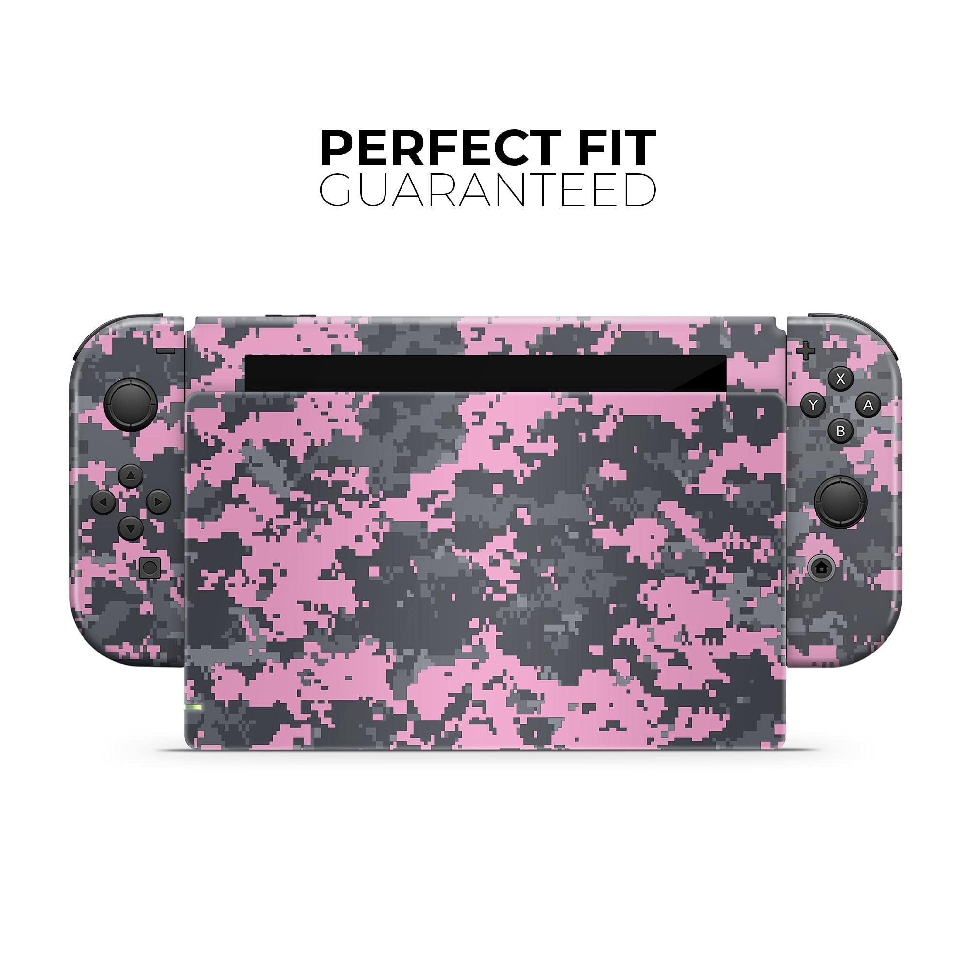 Nintendo Switch Joy-Con Skin Decal - Scratch-Resistant Removable Vinyl Wrap Cover - Light Pink & Gray Camo Design - Perfect for Gaming Protection & Customization