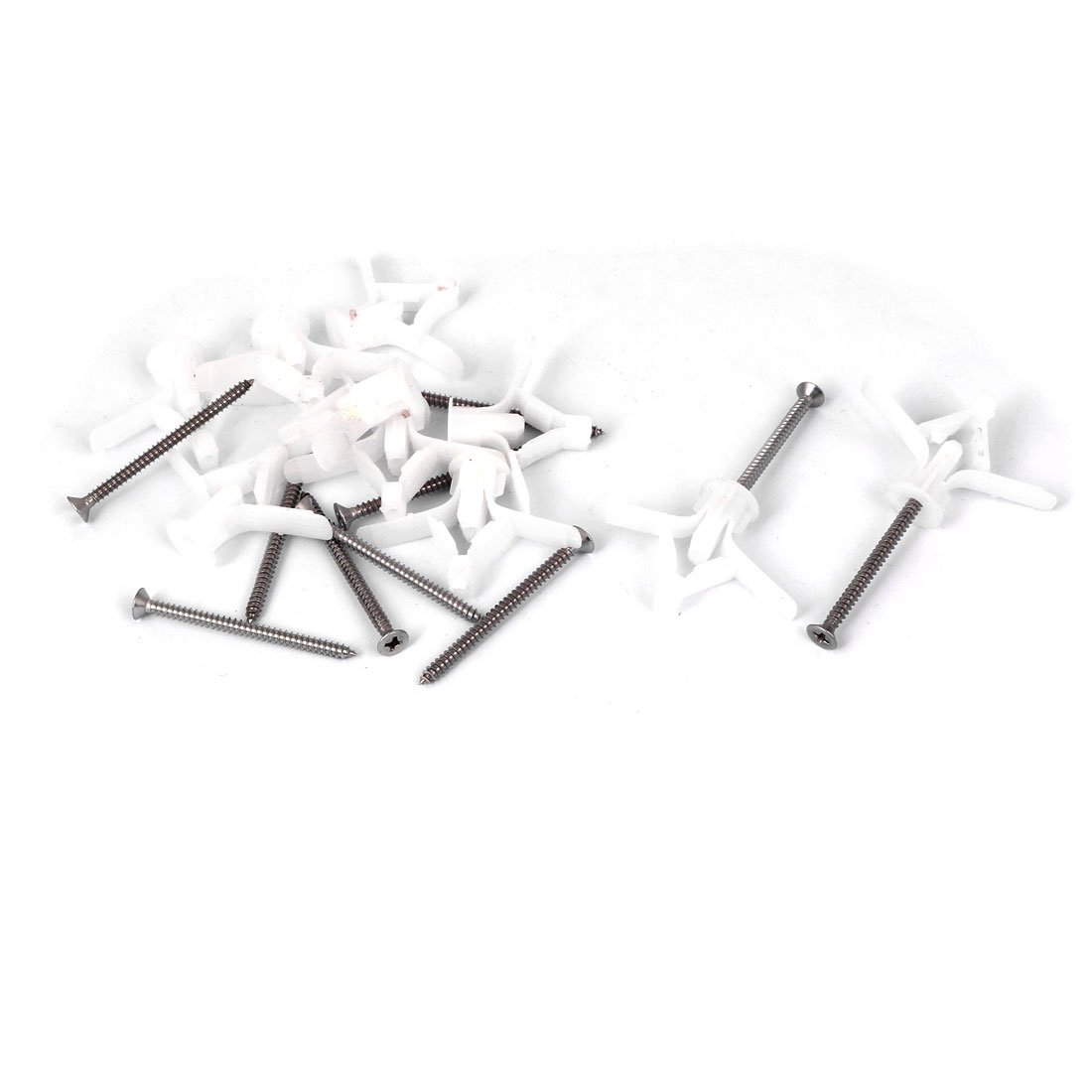 10-Pack Heavy Duty Plasterboard Anchors with 50mm Expansion Tubes & Long Screws - Drywall Fixings for Airplane Hangers, Shelves & Home DIY Projects