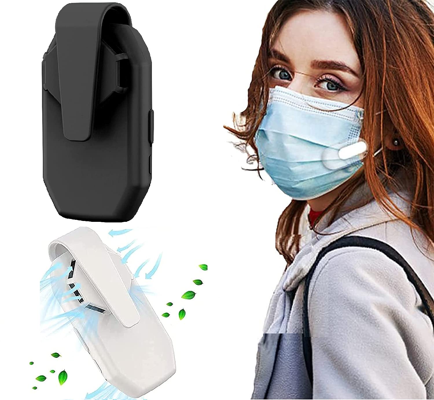 Portable Wearable Air Purifier with Ionizer - USB Rechargeable Personal Air Cleaner for Home, Office & Travel - Clip-On Face Mask Fan for Kids & Adults (Black) | Perfect for Allergy Relief, Dust Protection & Fresh Air On-The-Go