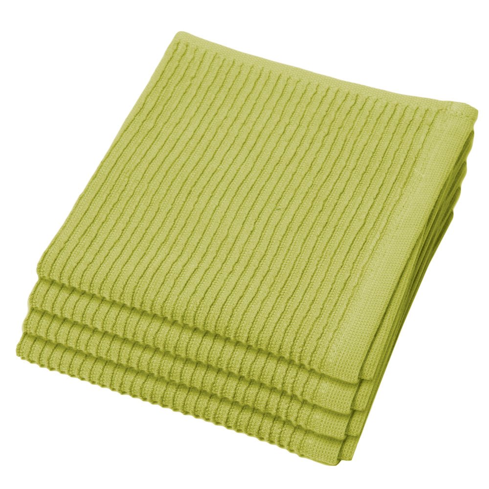 Now Designs Ripple Kitchen Dishcloth Set of 4 - Absorbent & Reusable Cactus Green Dish Towels for Washing Dishes, Cleaning Countertops & Kitchen Use