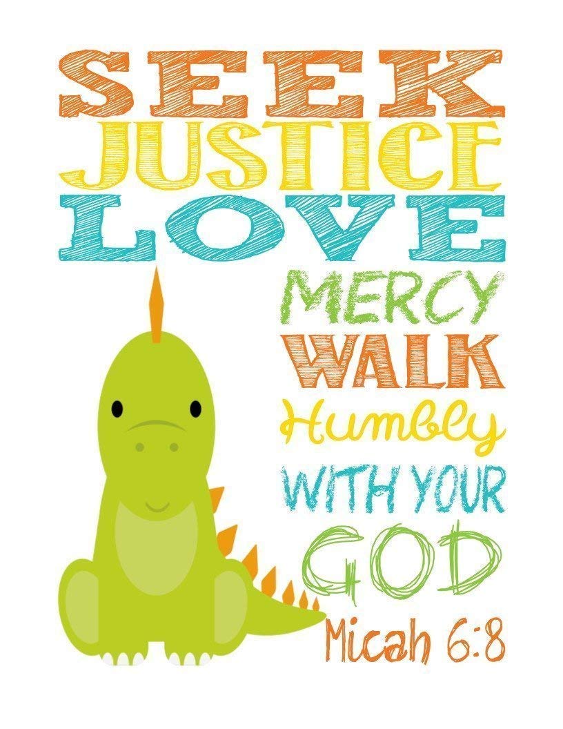 Dinosaur Nursery Decor Set - Bible Verse Prints for Kids' Room