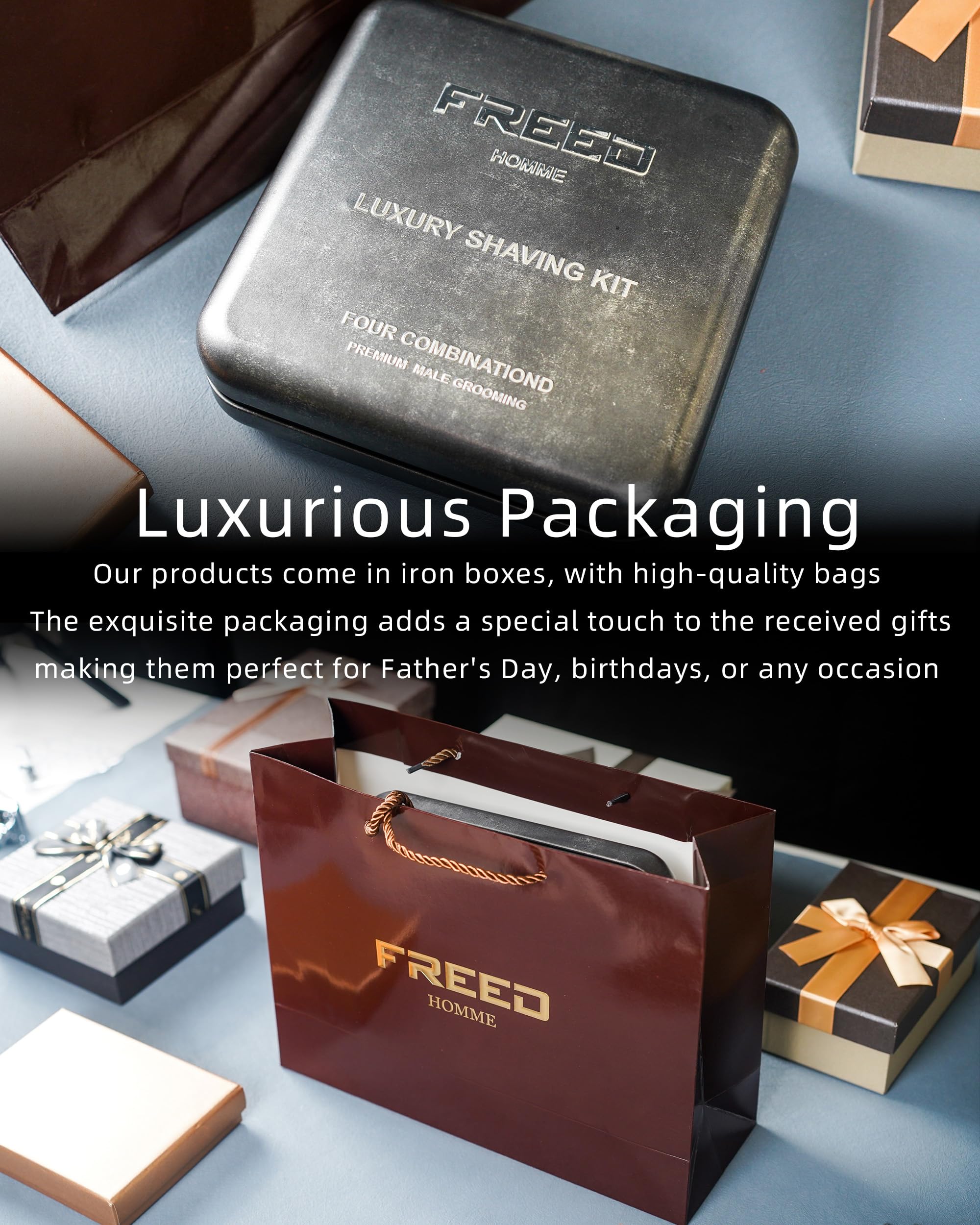 Premium Custom Engraved Men's 5-Blade Razor Set - Luxury Aluminum Alloy Shaving Kit with 4 Replacement Blades, Stand & Brush - Perfect Gift for Father's Day, Birthday & Anniversary - Ideal for Travel, Business & Grooming Enthusiasts