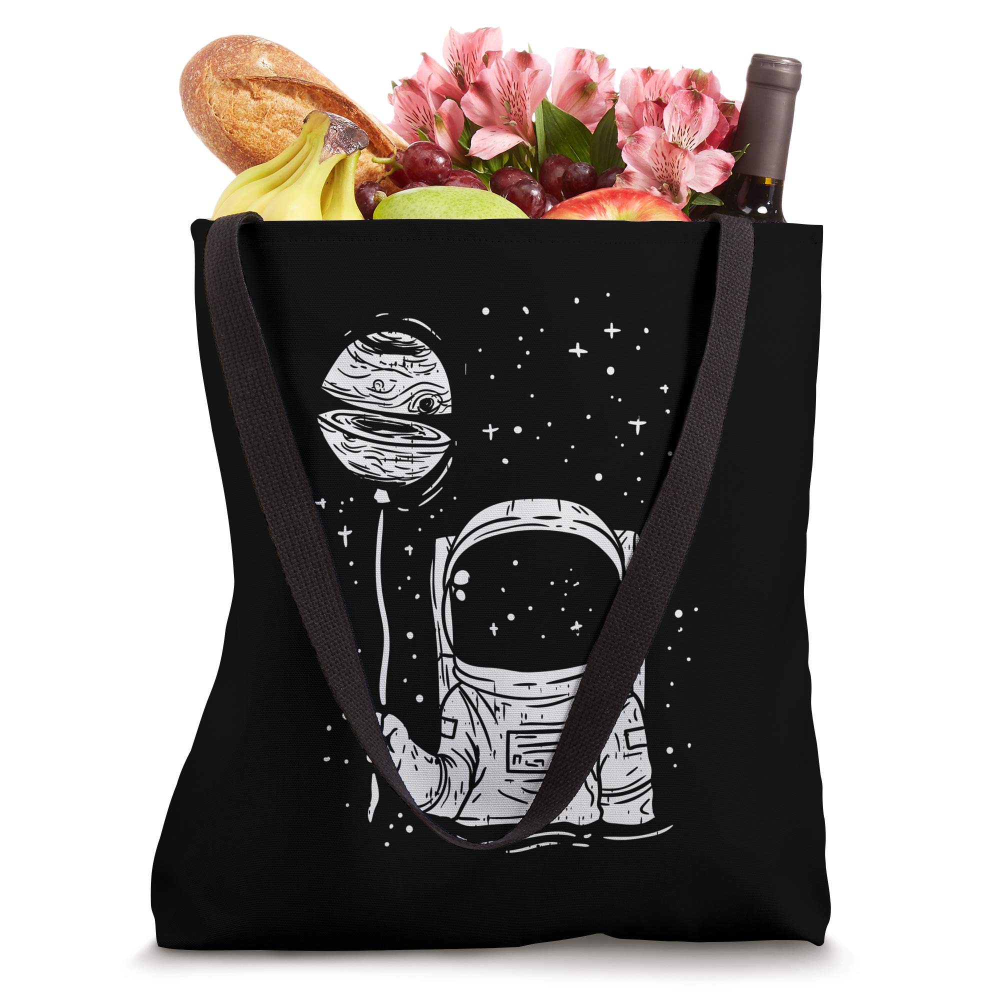 Astronaut Tote Bag with Galaxy & Planet Print - Space-Themed Reusable Shopping Bag for Boys, Girls & Space Lovers - Perfect for School, Grocery Shopping & Space-Themed Parties