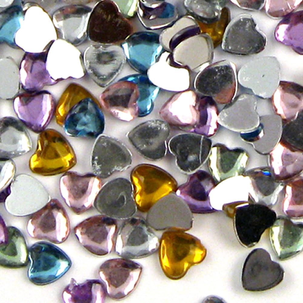 144-Piece 12mm Flatback Rhinestones Heart in Golden Yellow - DIY Jewelry Making, Scrapbooking, and Crafting Supplies for Home Decor & Fashion Accessories