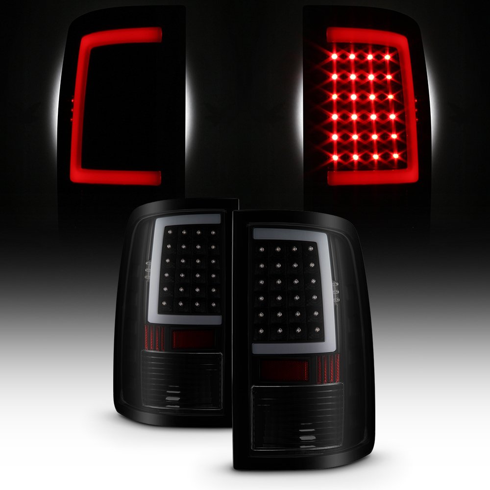 AKKON Full LED Daytime Running Lamp & Tail Lights for 2013-2018 Dodge Ram (Stock LED Model Only) - Black Smoked Housing | Enhanced Visibility & Style for Night Driving & Custom Truck Upgrades