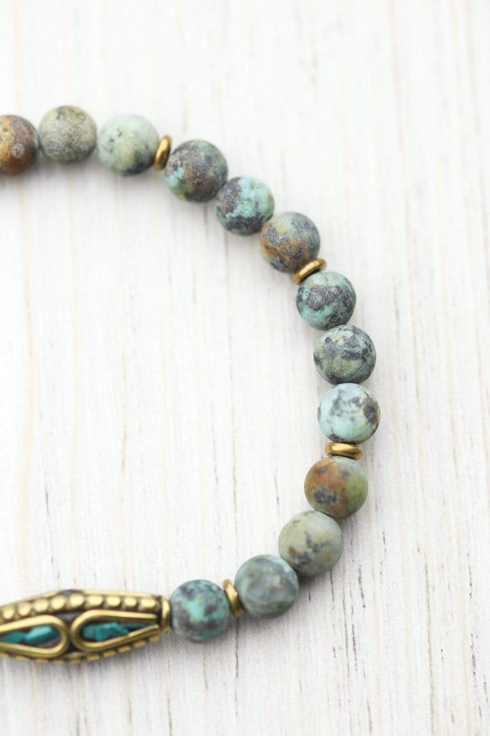 Handmade African Turquoise Beaded Bracelet for Women - Boho Chic Jewelry for Self Expression & Positive Energy - Perfect for Yoga, Meditation & Everyday Wear