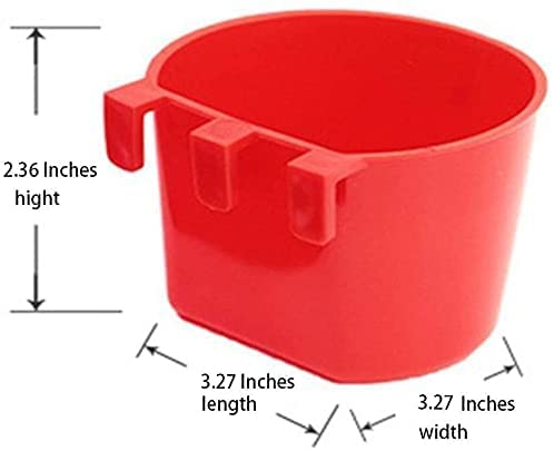 10PCS Red Hanging Wire Cage Cups - 8oz/16oz Bird Feeders & Water Bowls for Parrots, Parakeets, Chickens, Pigeons, Rabbits - Durable Seed & Food Dishes for Pet Birds, Poultry Coops & Outdoor Use