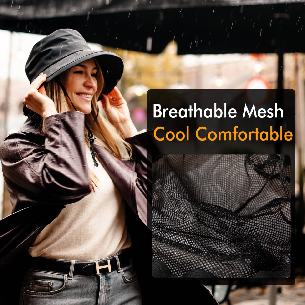 Comhats Waterproof Bucket Hats for Women - UV Protection Sun Hat with Wide Brim, Lightweight Rain Hat for Outdoor Activities, Beach, Hiking & Gardening
