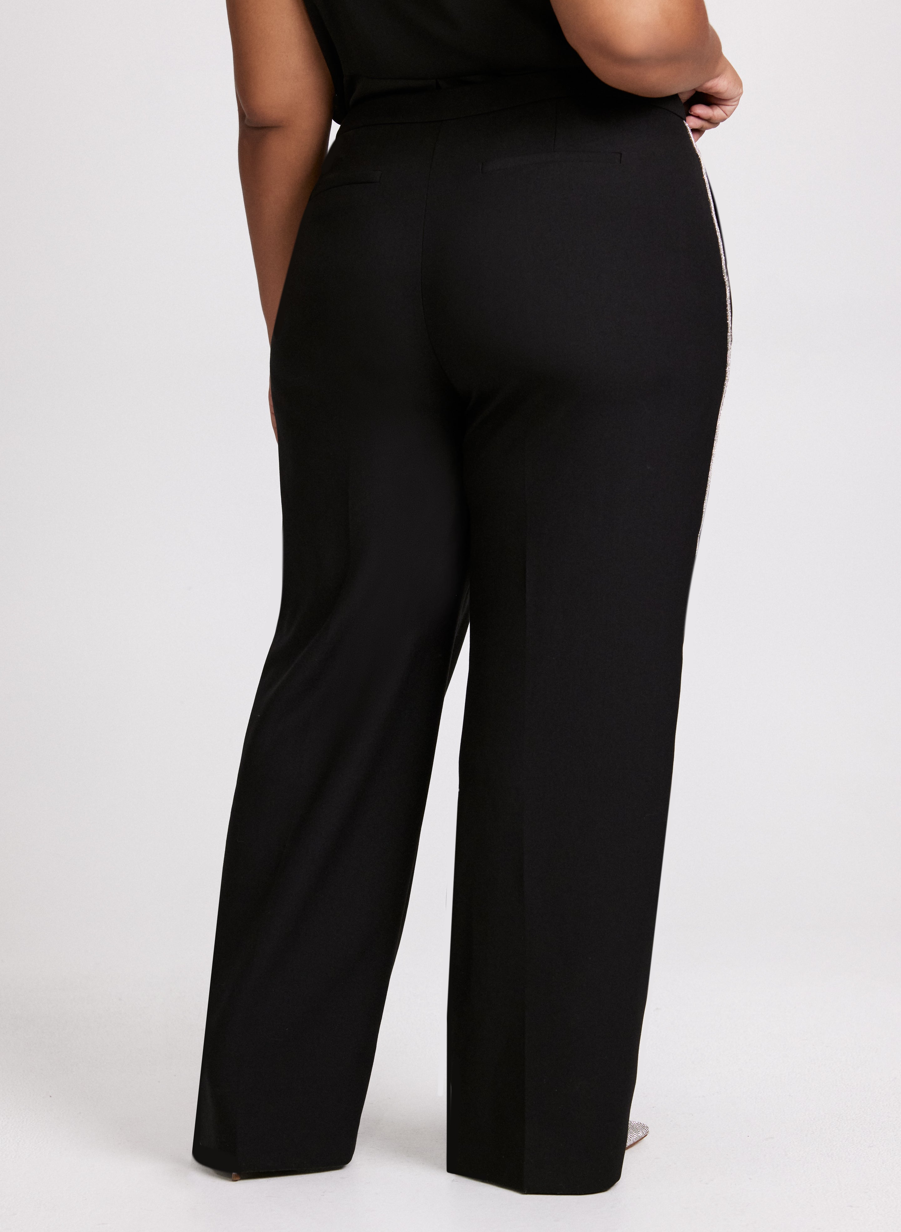Premium Crystal Embellished Pants for Women - Elegant High Waist Trousers with Rhinestone Details | Perfect for Parties, Weddings & Evening Events