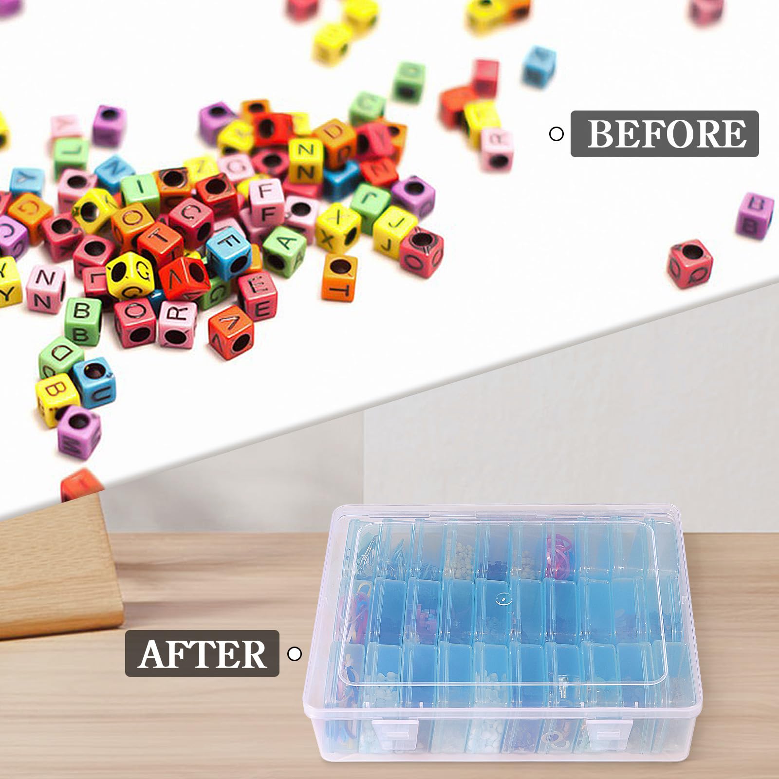 30-Piece Bead Organizer Box Set with 132 Labels - Plastic Craft Storage Containers for Jewelry Making, Beading Supplies & Bracelet Accessories - Perfect for DIY, Home Organization & Travel Crafting