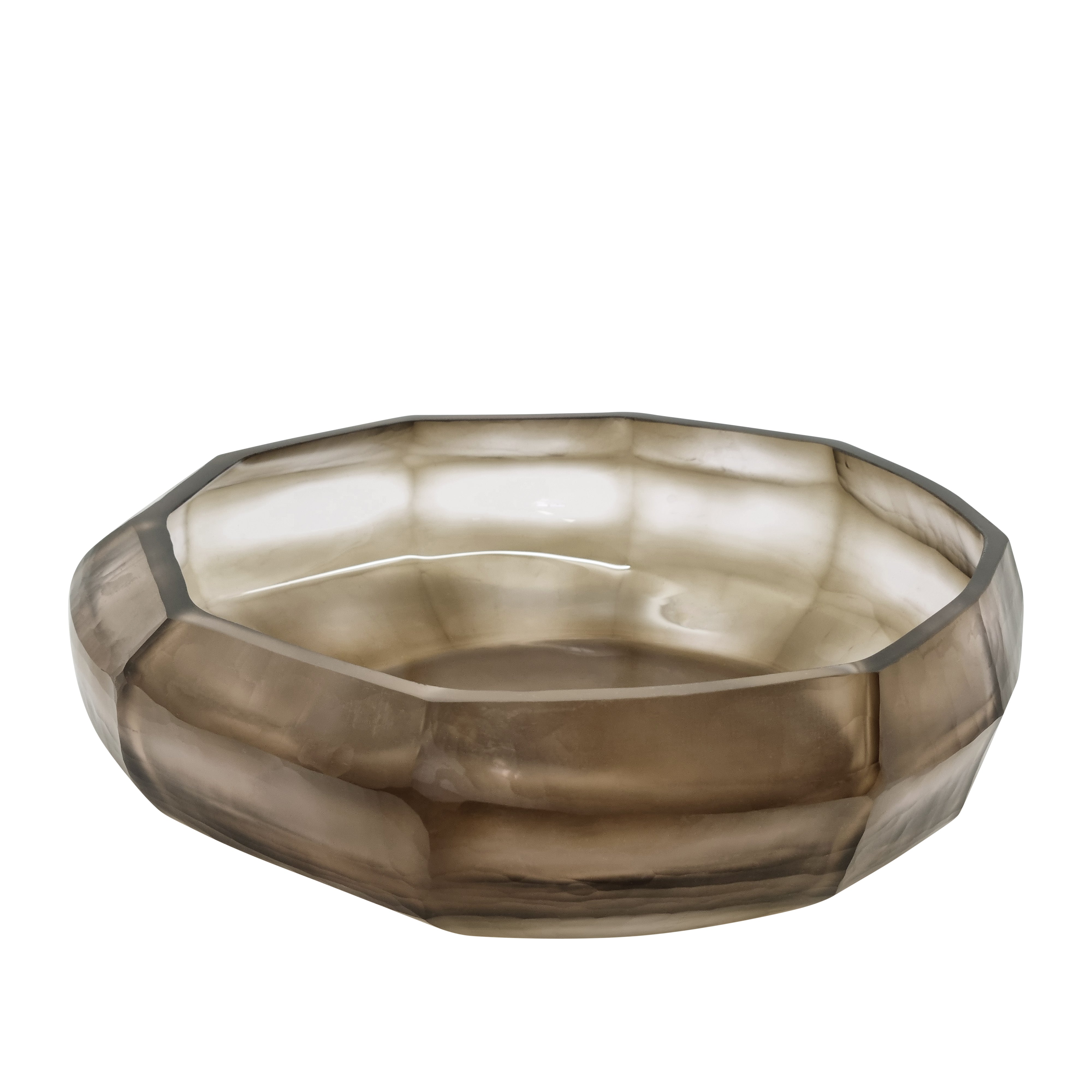 Sebastian Glass Bowl 39x11.5cm Smoke - Elegant Serving Bowl for Salads, Desserts & Party Snacks - Perfect for Entertaining & Home Decor