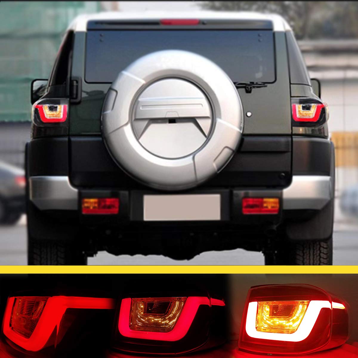 VLAND LED Tail Lights for Toyota FJ Cruiser 2007-2022 - Plug & Play Replacement Rear Lamps Assembly (Driver & Passenger Side) - Enhance Night Visibility & Style for Off-Road Adventures