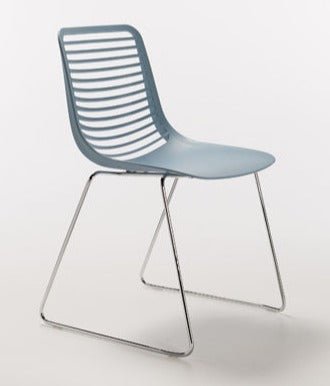 Casprini Mini Wire Stacking Sled Base Chair - Lightweight Stackable Indoor/Outdoor Dining Chairs for Patio, Restaurant, or Cafe Use