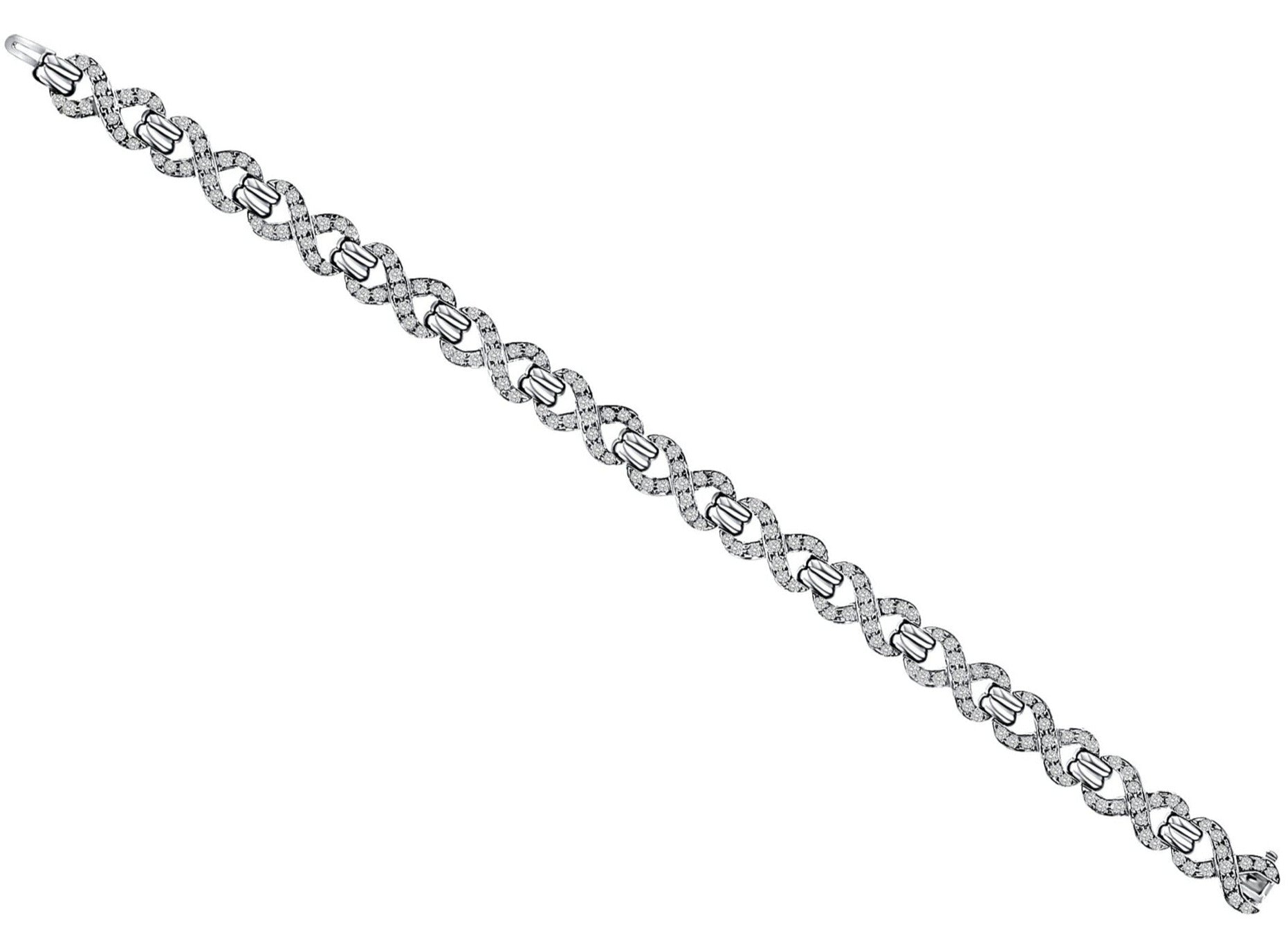 3 Carat Infinity Diamond Link Tennis Bracelet for Women - 14K White Gold Dainty Chain Bracelet - Elegant Jewelry Gift for Anniversary, Wedding & Special Occasions
