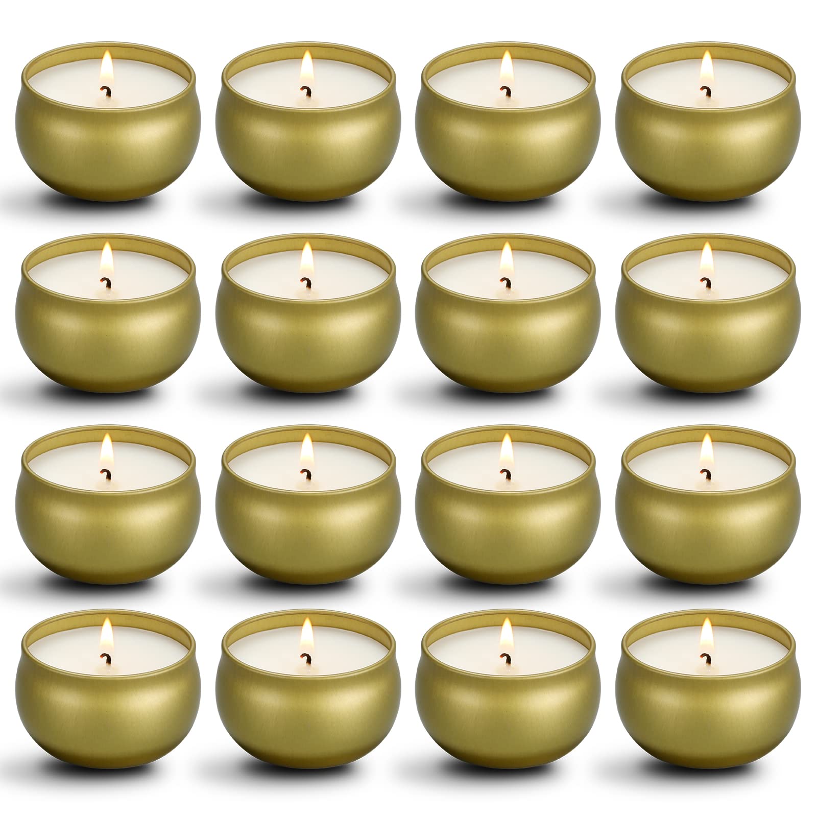Qinxiang 16-Pack Scented Candles Gift Set - 2.5oz Natural Soy Wax Travel Tin Jar Candles for Aromatherapy, Home Decor & Relaxation | Perfect for Family Gatherings, Romantic Dinners, Spa Nights & Holiday Celebrations
