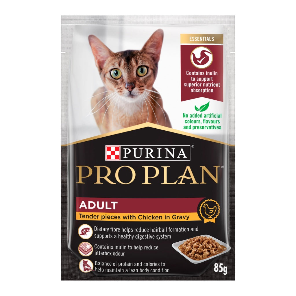 Purina PRO PLAN High Protein Wet Cat Food Pouches - Grain Free, 85g (3 oz) - Tuna & Salmon Recipe - Supports Immune Health & Digestion - Perfect for Adult Cats, Picky Eaters & Hydration Boost