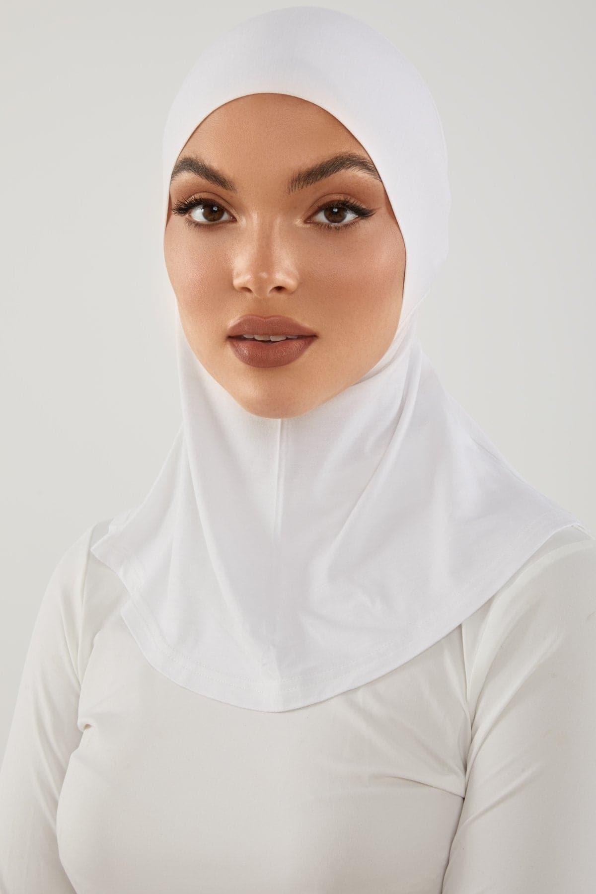 Lila White Neck Cover Hijab Scarf - Modest Muslim Fashion for Women, Perfect for Daily Wear, Prayer, and Outdoor Activities