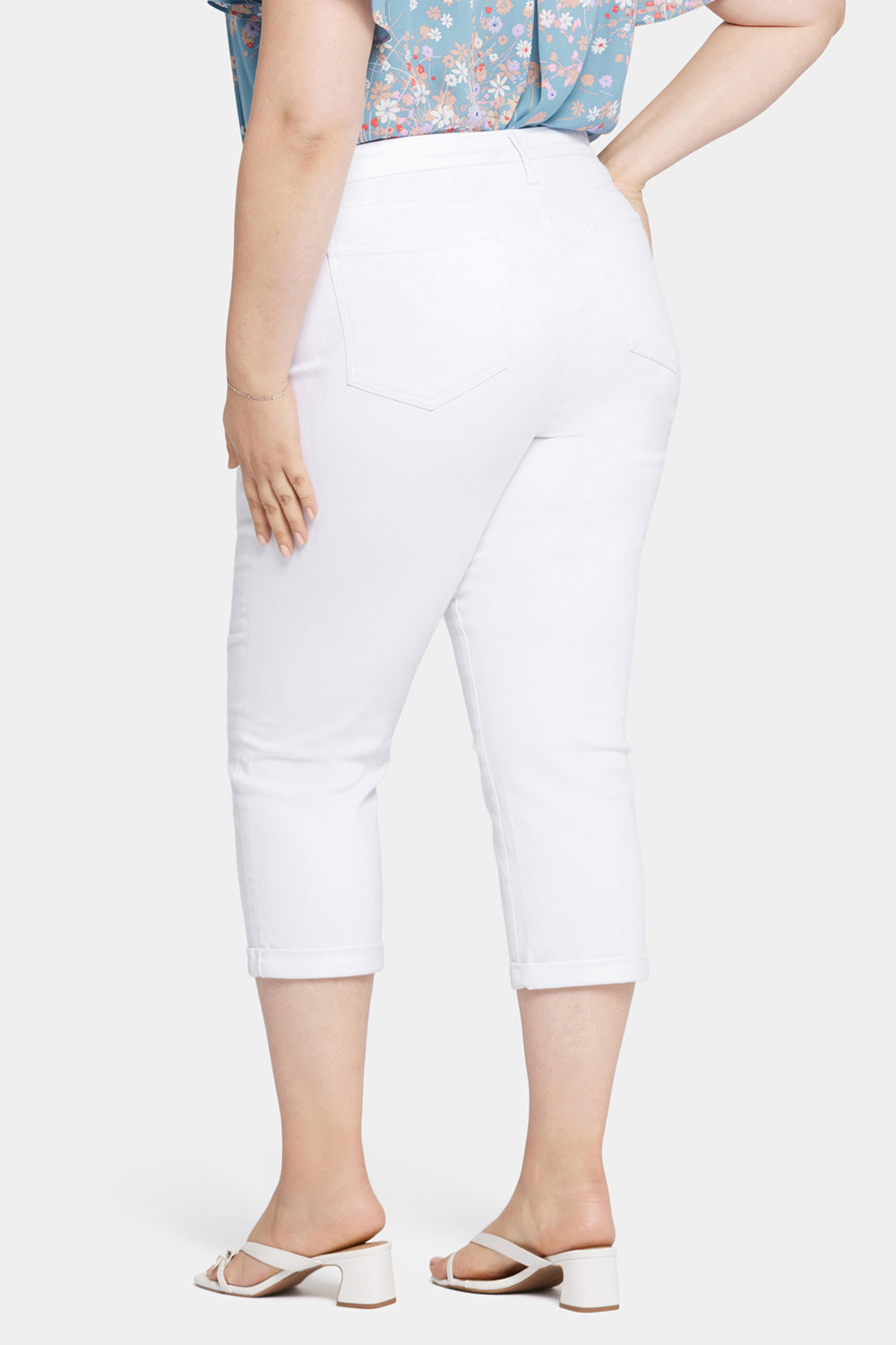 Chloe Plus Size Skinny Capri Jeans in Optic White - Stylish & Comfortable Women's Stretch Denim Pants for Casual Wear & Summer Outfits