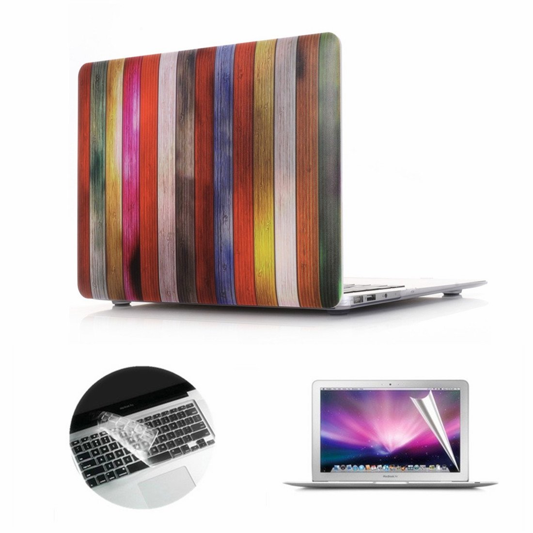 Se7enline Hard Plastic Protective Case for MacBook Pro 13-inch Retina (Model A1502/A1425) 2012-2016 | Includes Keyboard Cover & Screen Protector | Durable Wood Design for Work, Travel & School Use