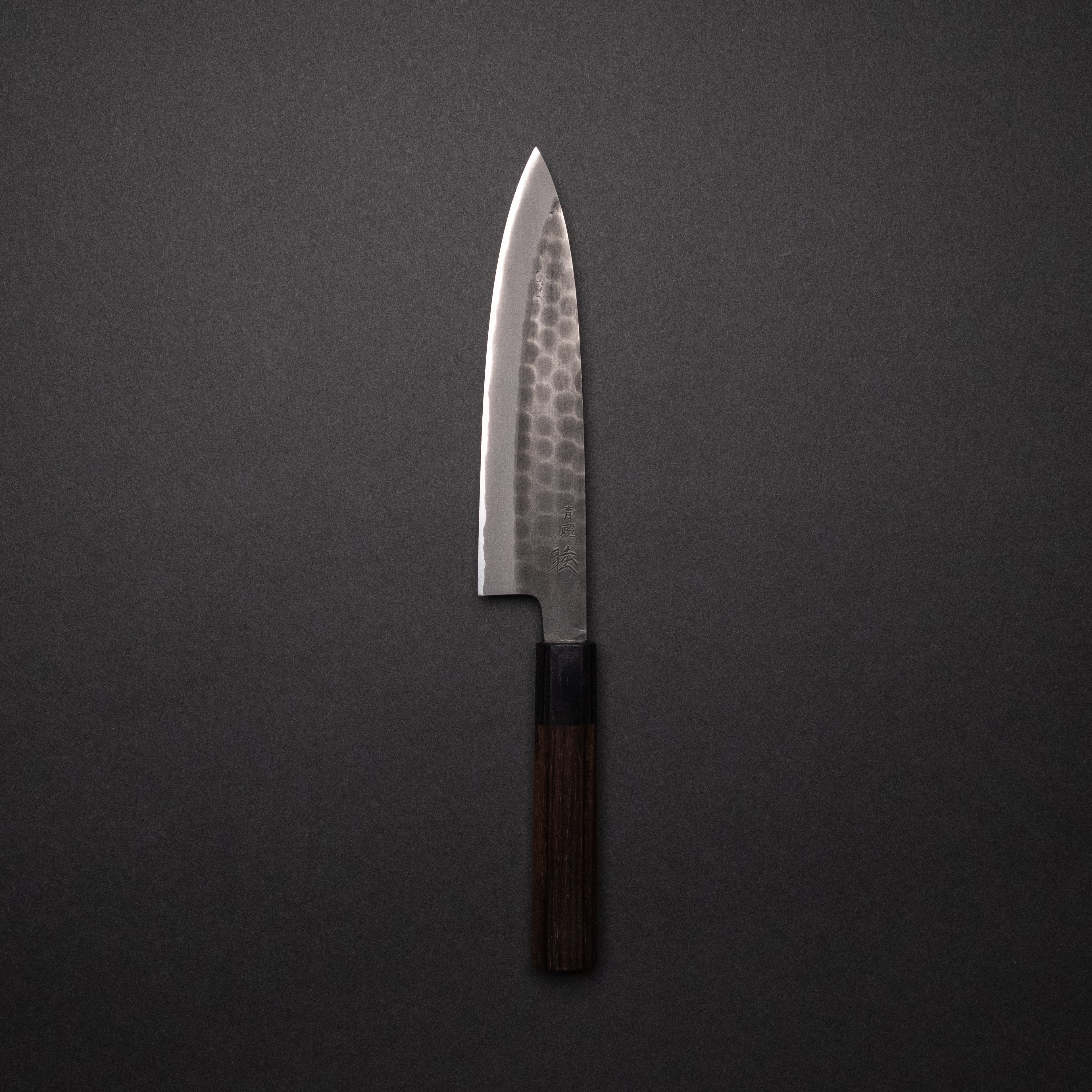 Premium Mutsumi Blue Super Kurouchi Tsuchime Petty Knife 150mm - Handcrafted Japanese Kitchen Knife with Ebony Wood Handle - Perfect for Slicing, Peeling & Precision Cutting Fruits, Vegetables & Boneless Meat