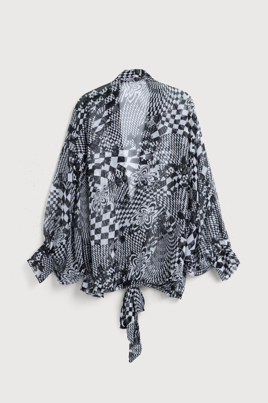 Sheer Floral Print Tie Front Kimono Robe - Lightweight Cover Up for Women - Perfect for Beach, Pool, or Lounge Wear