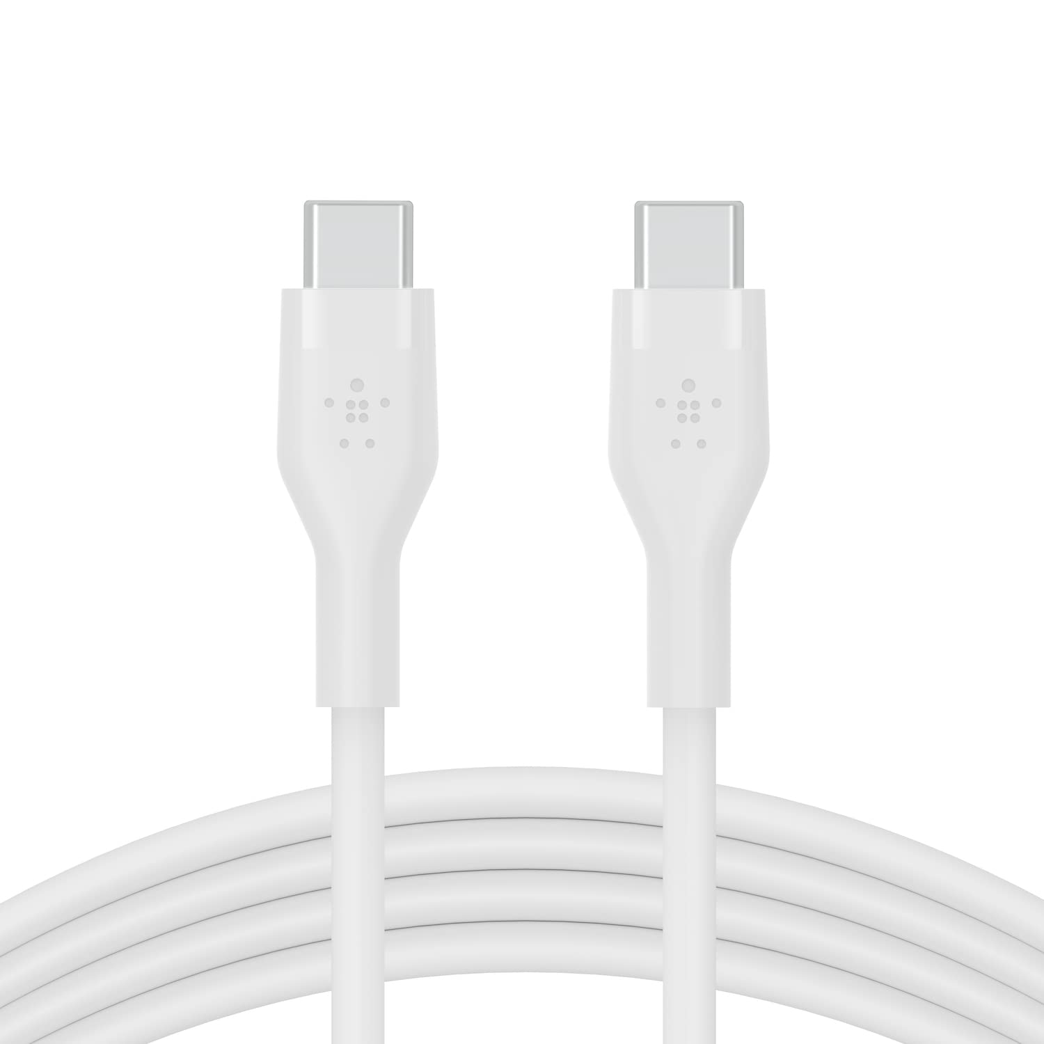 Belkin BoostCharge Flex Silicone USB-C to USB-C Charging Cable (2m, White) - USB-IF Certified Fast Charger for iPhone 16/15, Galaxy S24/S23, iPad, MacBook, Pixel & More | Perfect for Home, Office & Travel Charging