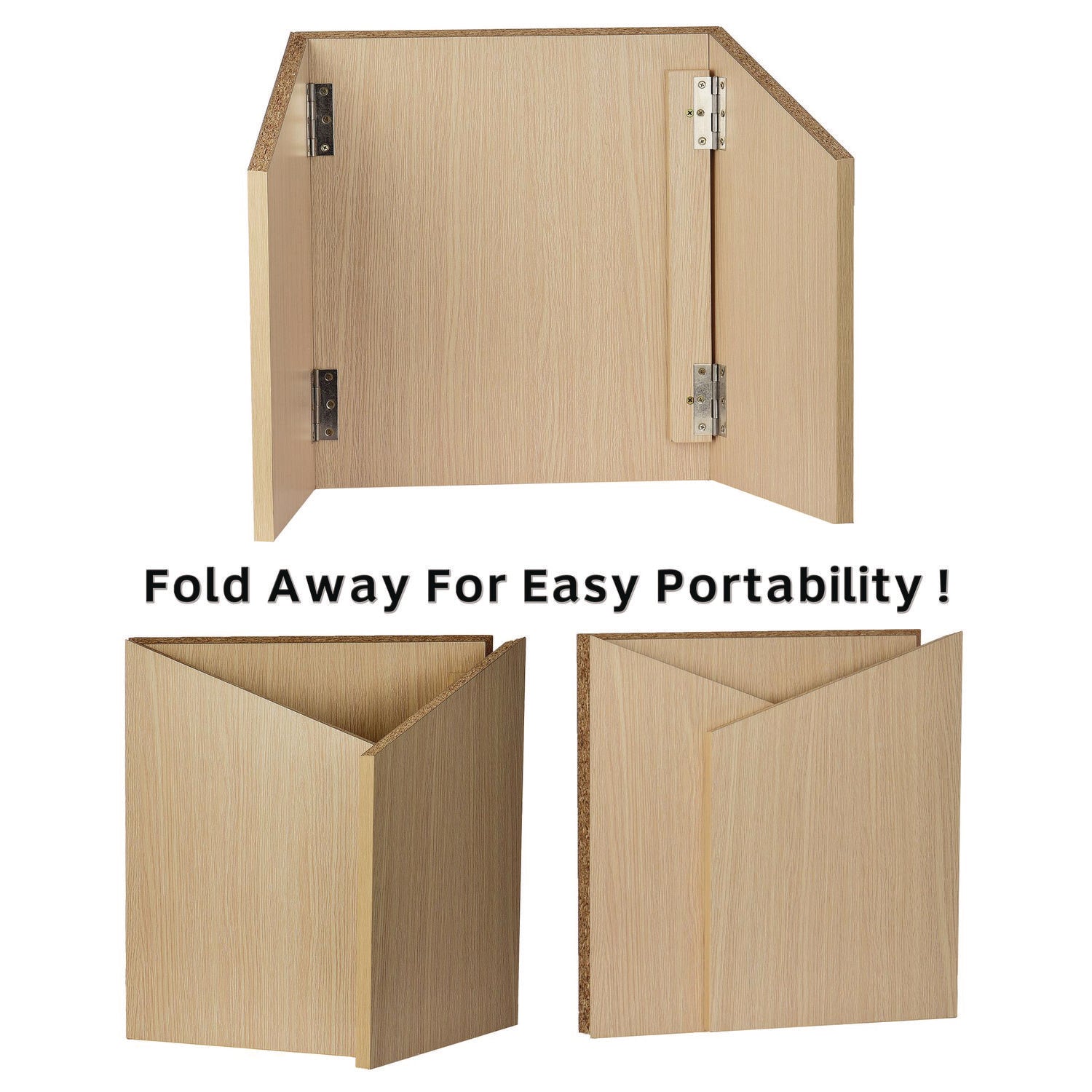 AdirOffice Foldable Tabletop Podium Lectern Speaker Stand - 27 x 16 x 19 Inches, Medium Oak Finish - Perfect for Presentations, Lectures, and Public Speaking Events